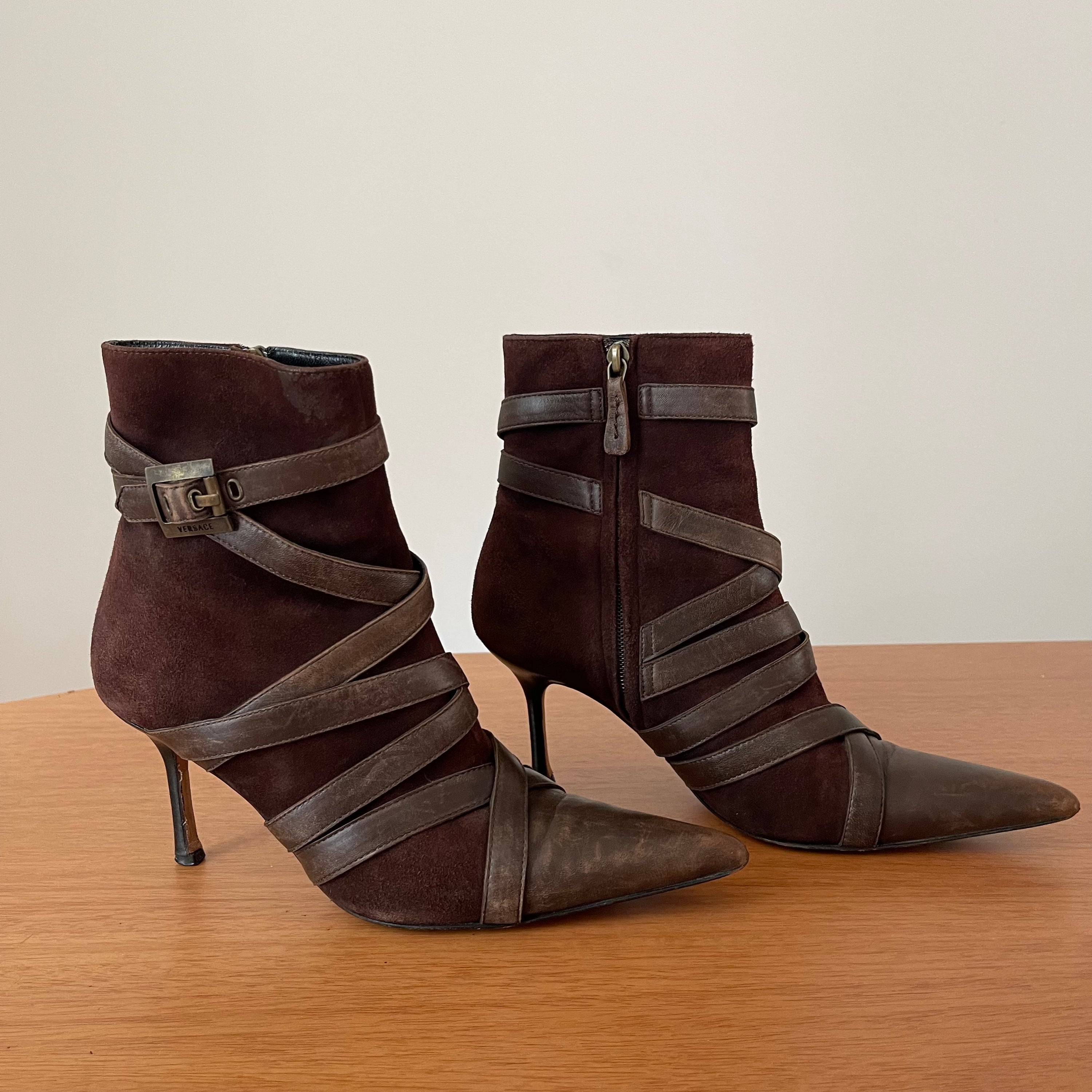 Versace Suede Ankle Boots