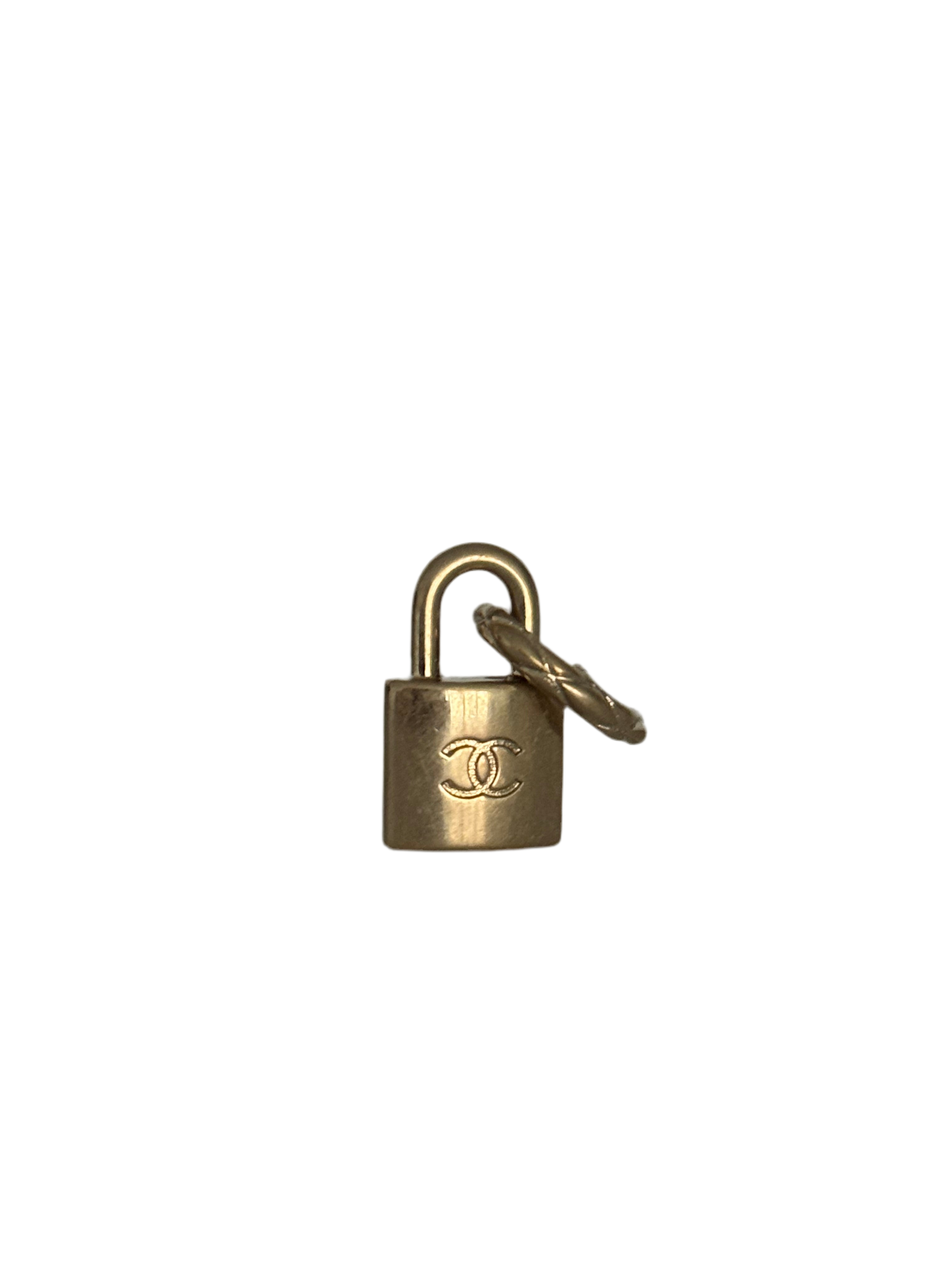 Chanel Metal Lock Drop Earring