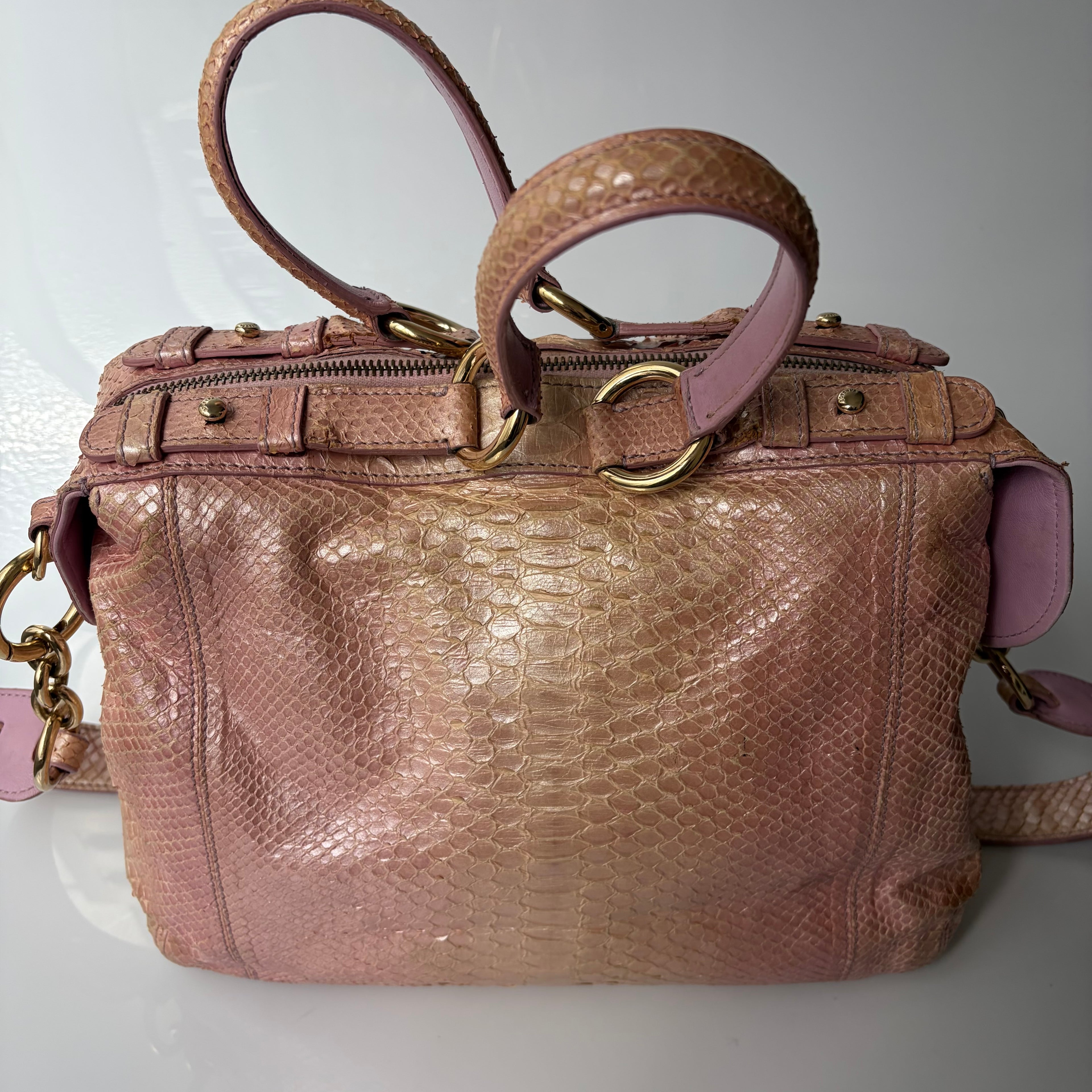 Versace Pink Python Tote Bag