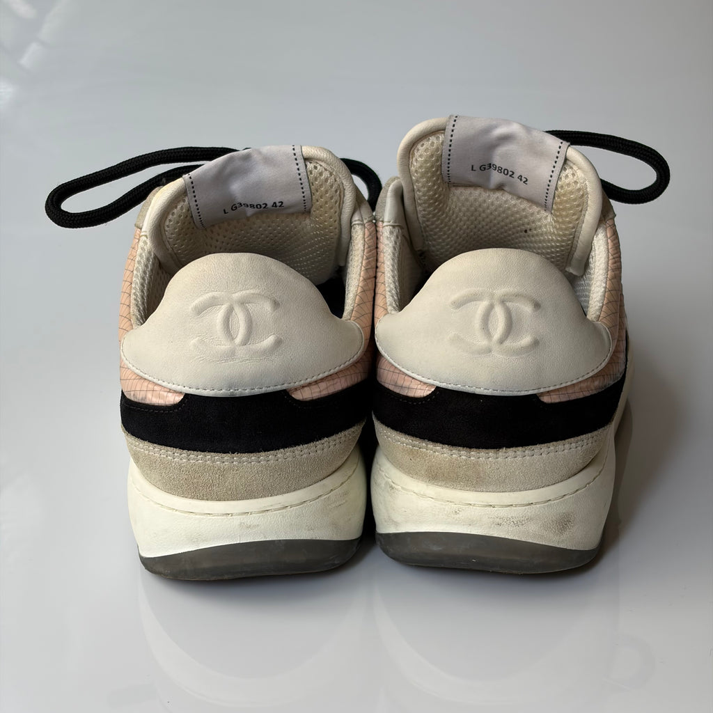 Chanel Pink Grid Sneakers