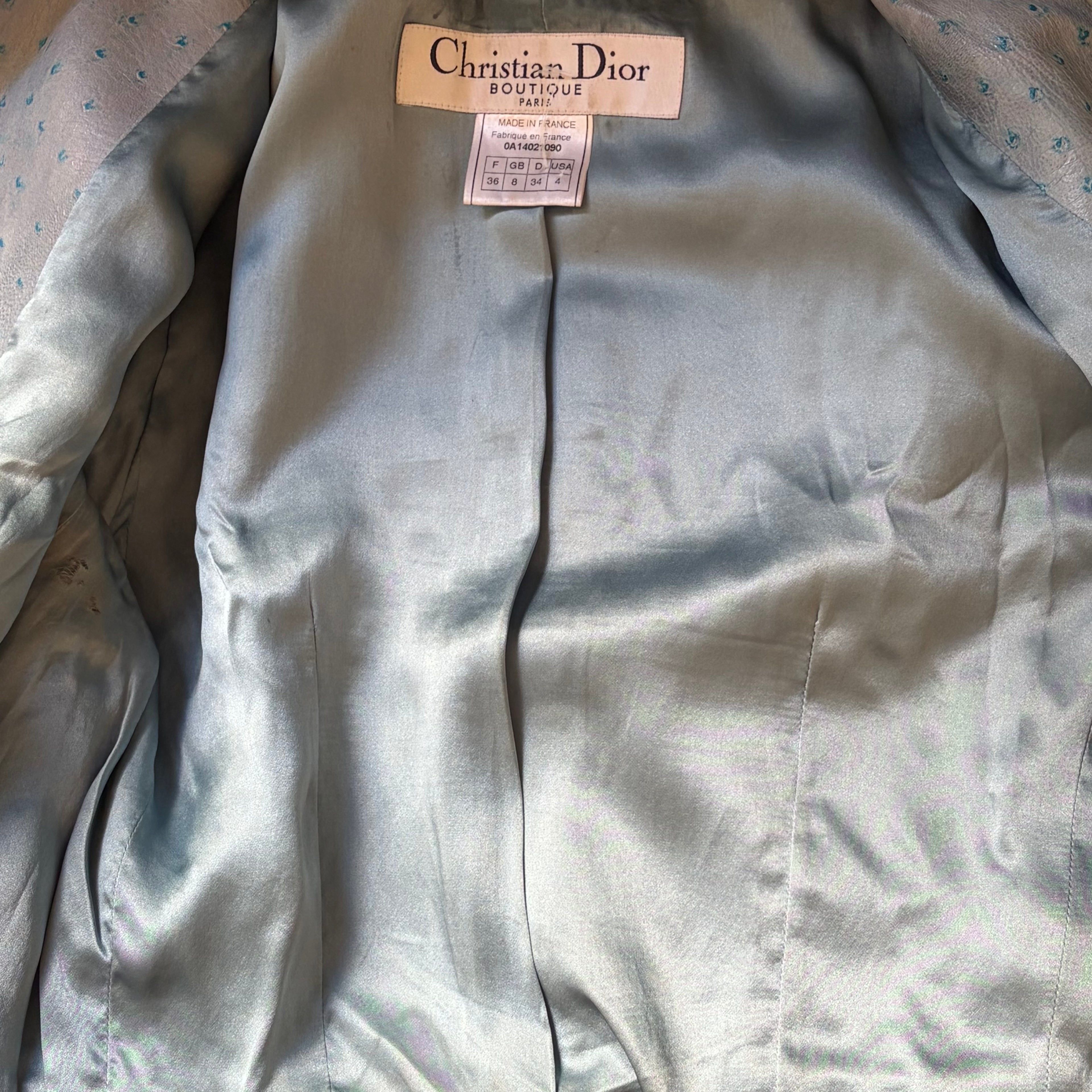 Christian Dior by John Galliano F/W 2000 Baby Blue Leather Jacket