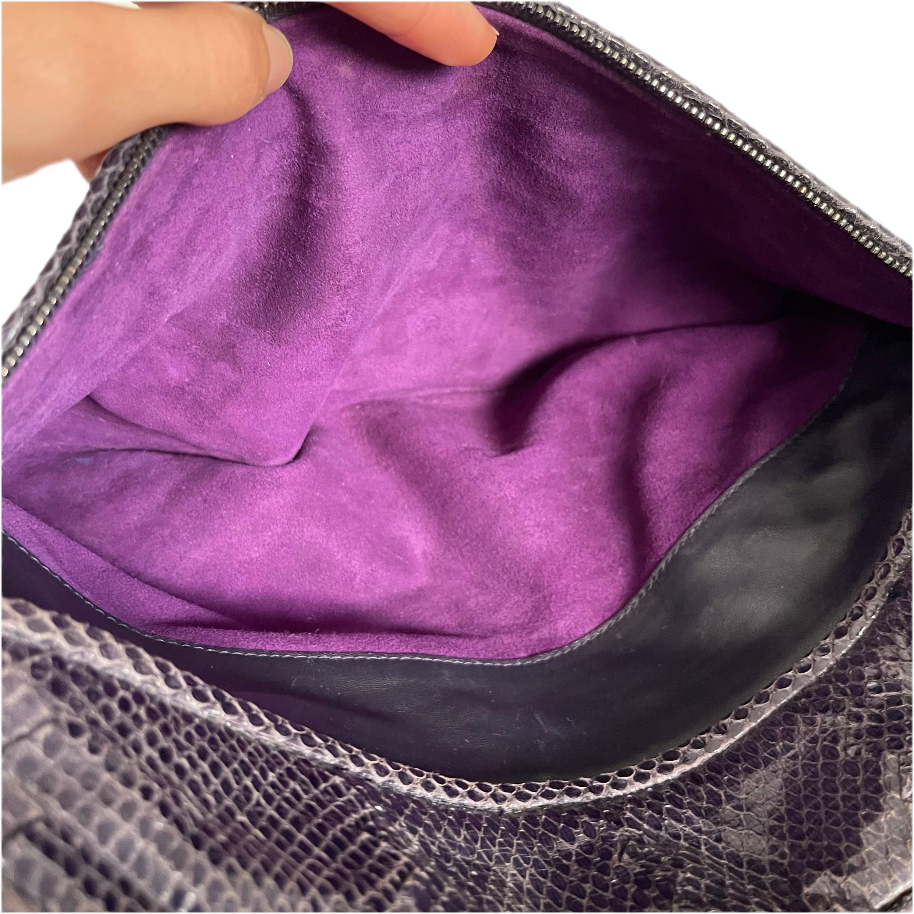 Bottega Veneta Purple Exotic Leather 2way Bag