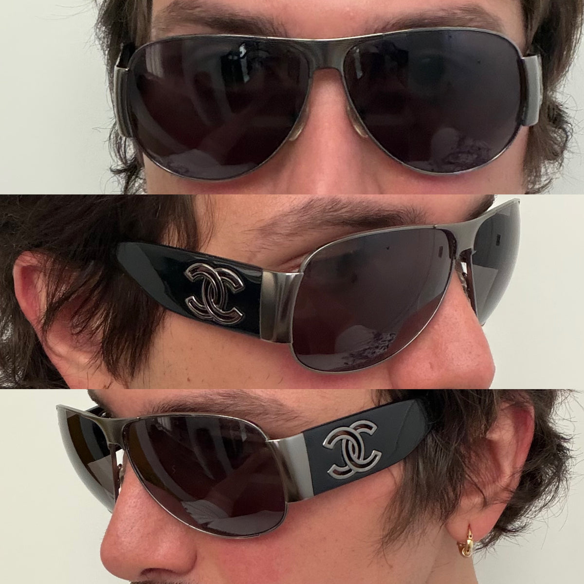 Chanel Logo Aviator Sunglasses