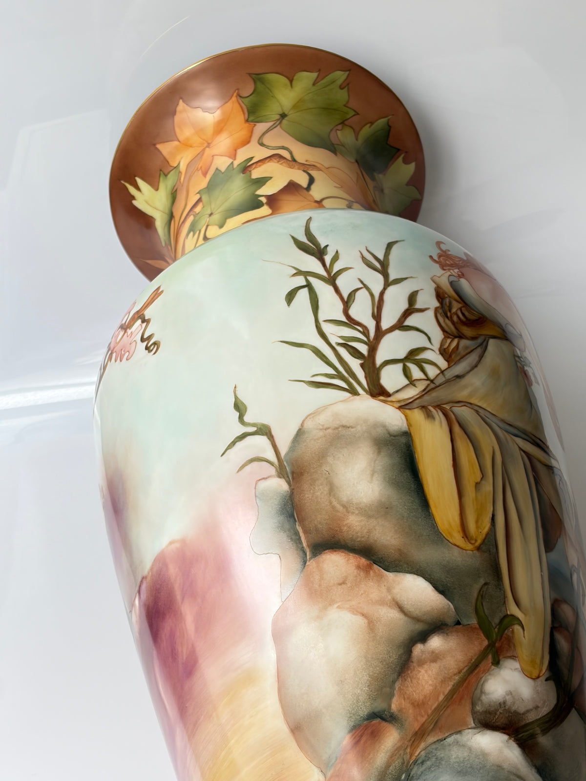 “Autumn & Summer” by Alphonse Mucha, Porcelain Vase