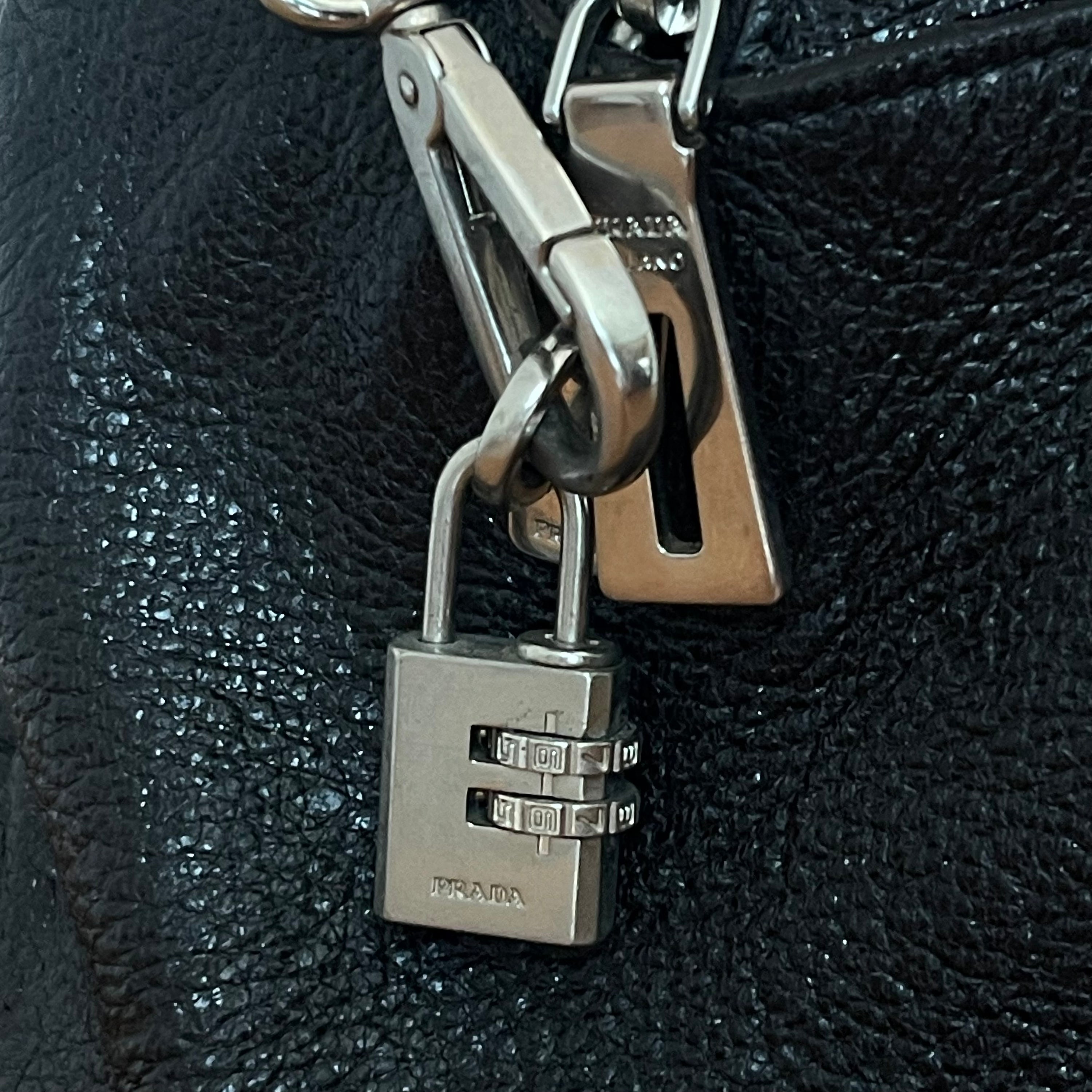 Prada Shimmering Leather Top Handle Bag