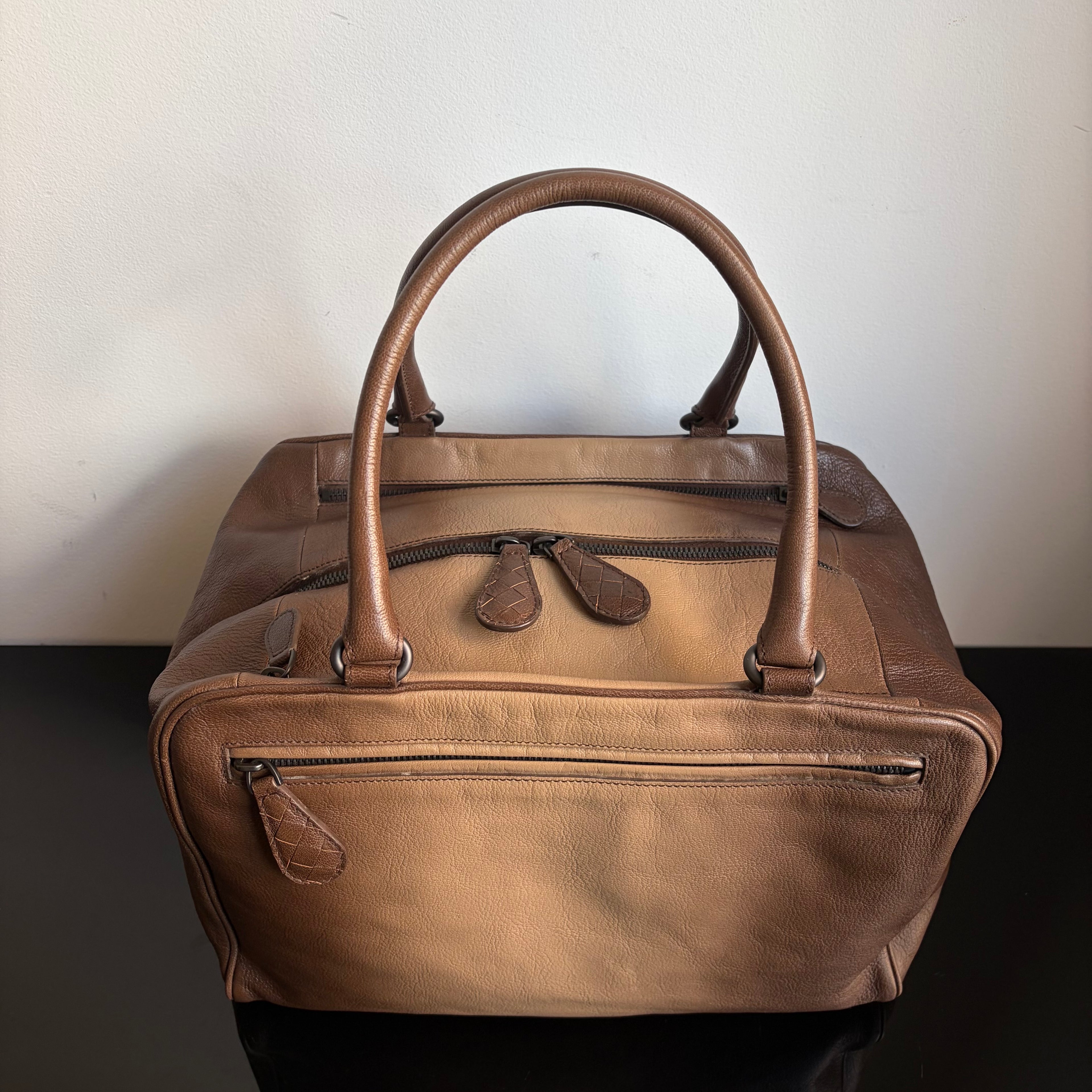 Bottega Veneta Brown Ombre Leather Brera Bowler Bag