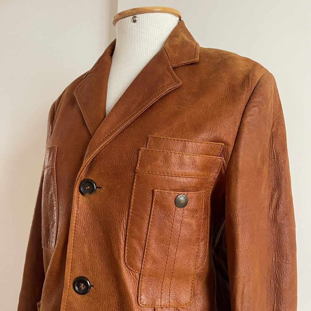 Dolce & Gabbana Double Breasted Calf Leather Coat