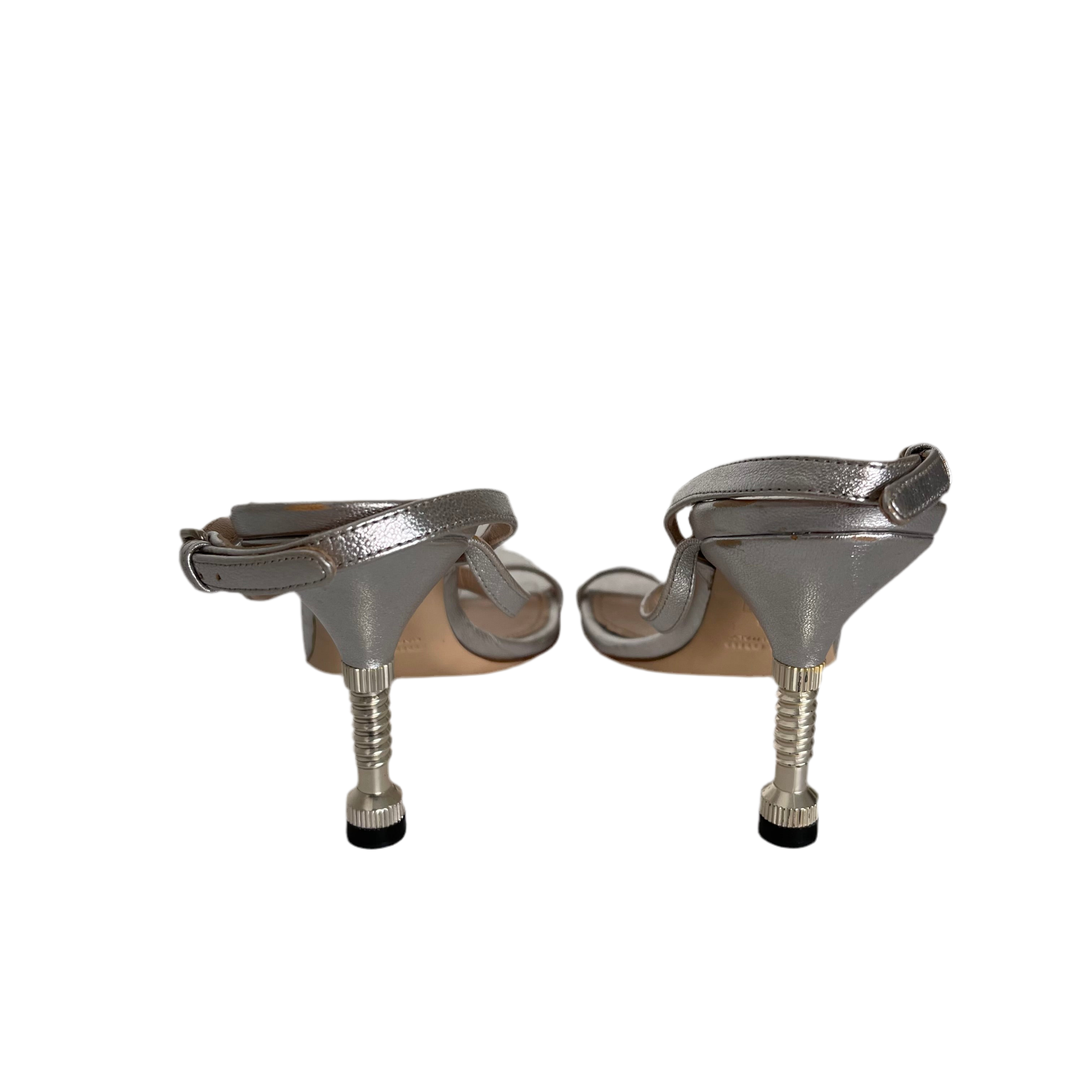 Miu Miu Screw Bolt Metallic Sandals