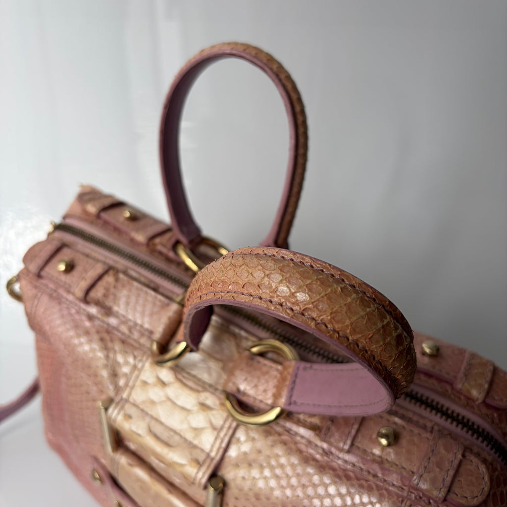 Versace Pink Python Tote Bag