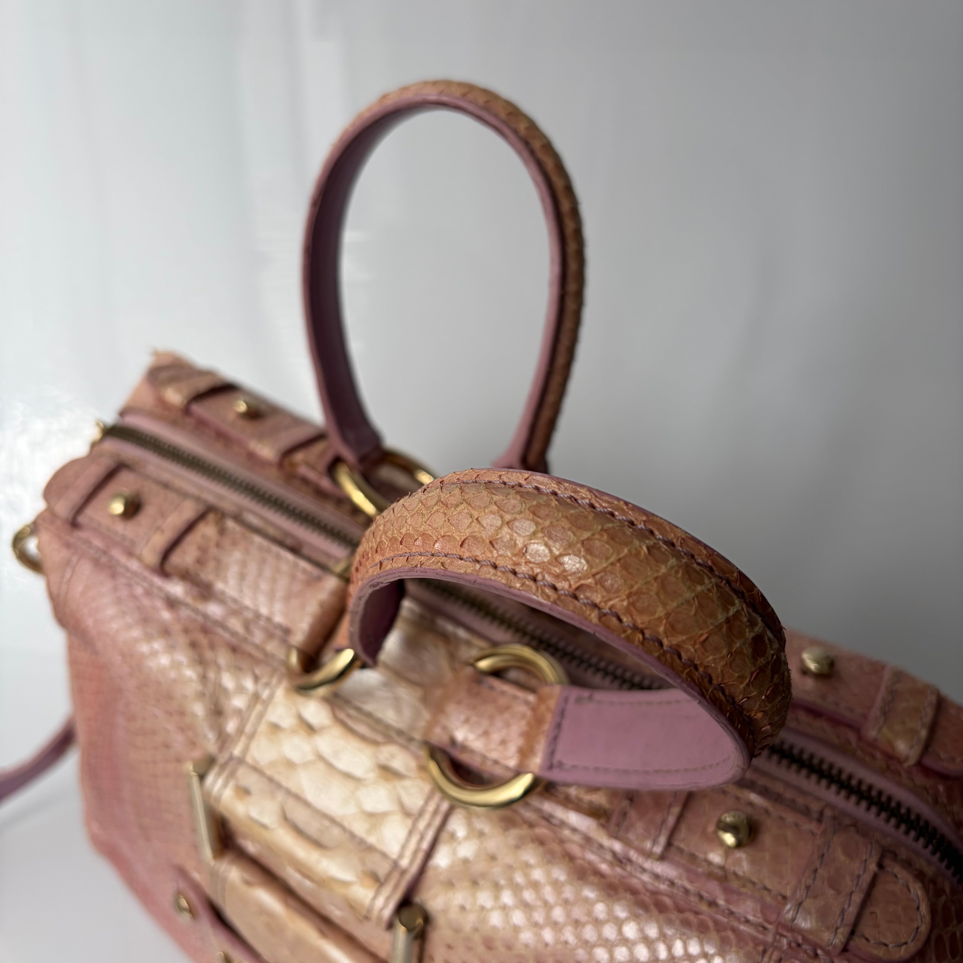 Versace Pink Python Tote Bag