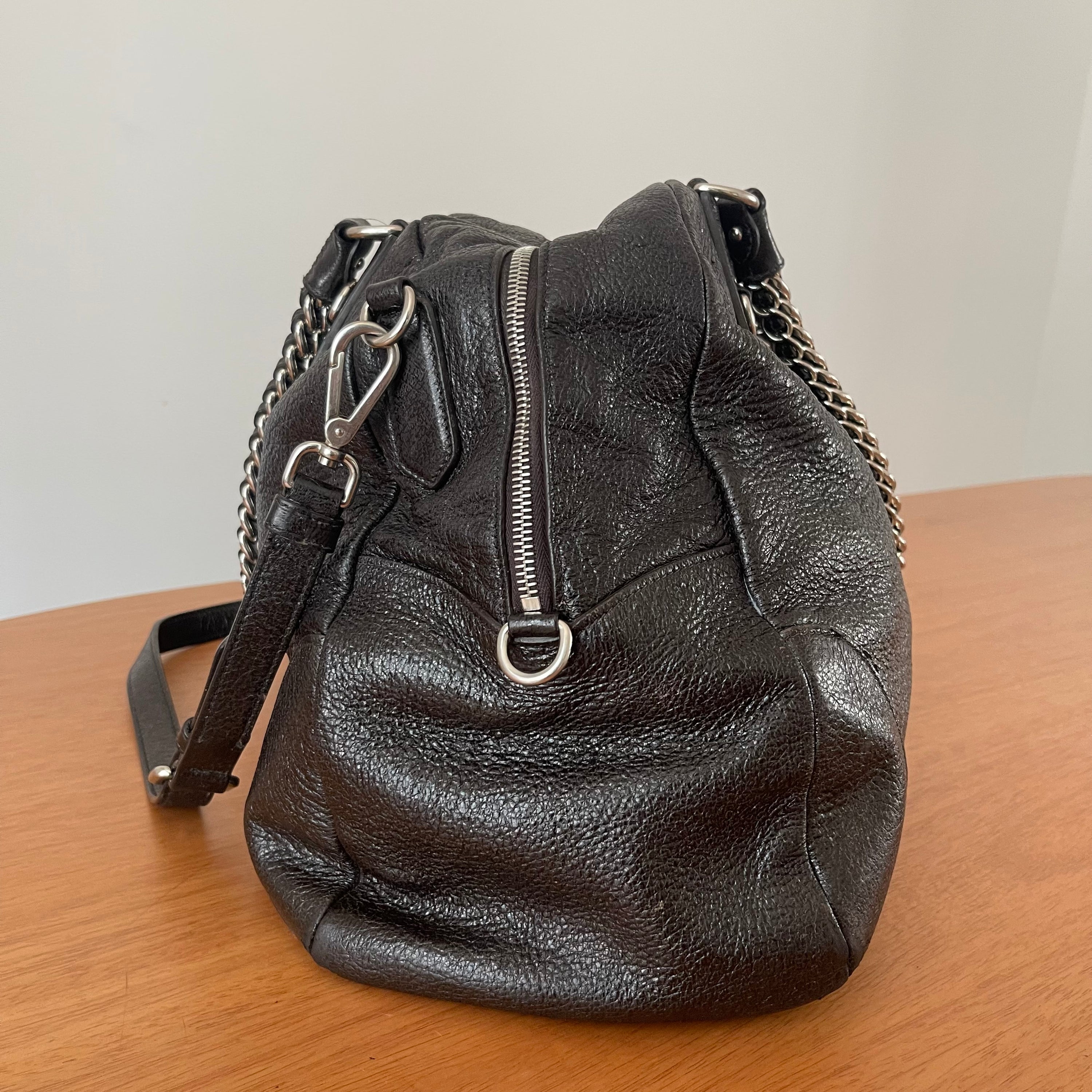 Prada Shimmering Leather Top Handle Bag