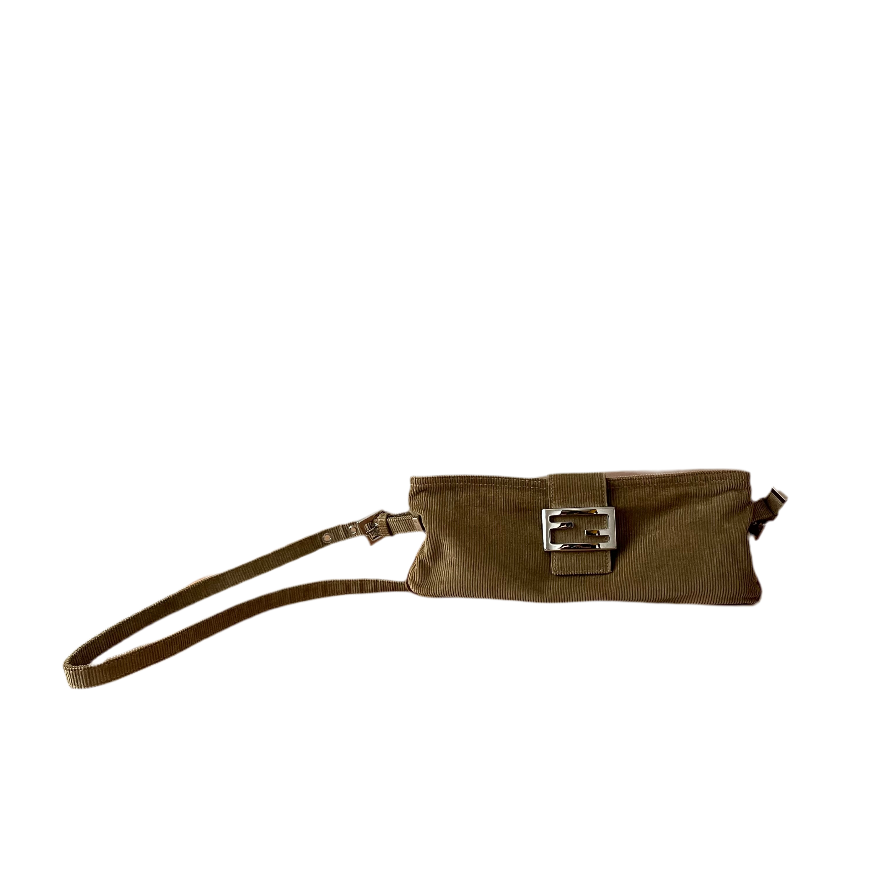 Fendi Corduroy Baguette Crossbody