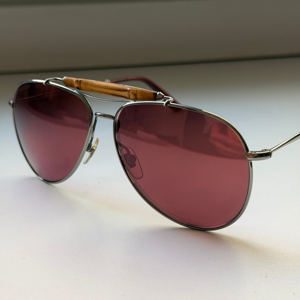 Gucci Bamboo Aviator Red Sunglasses by Tom Ford