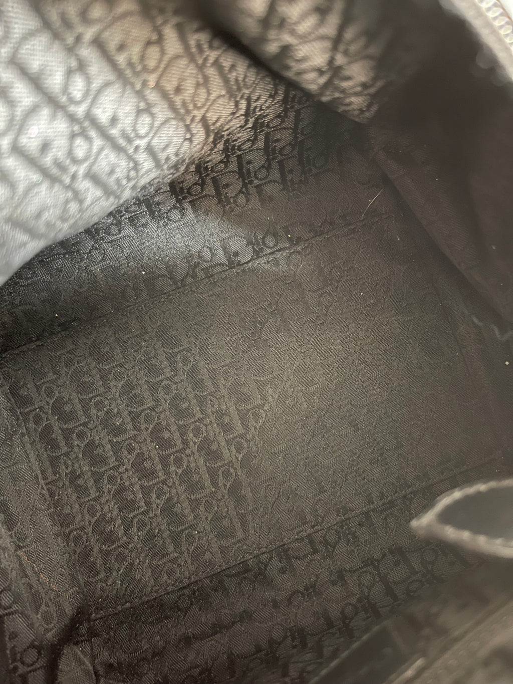 Christian Dior Gambler Dice Bowling Black Leather Bag