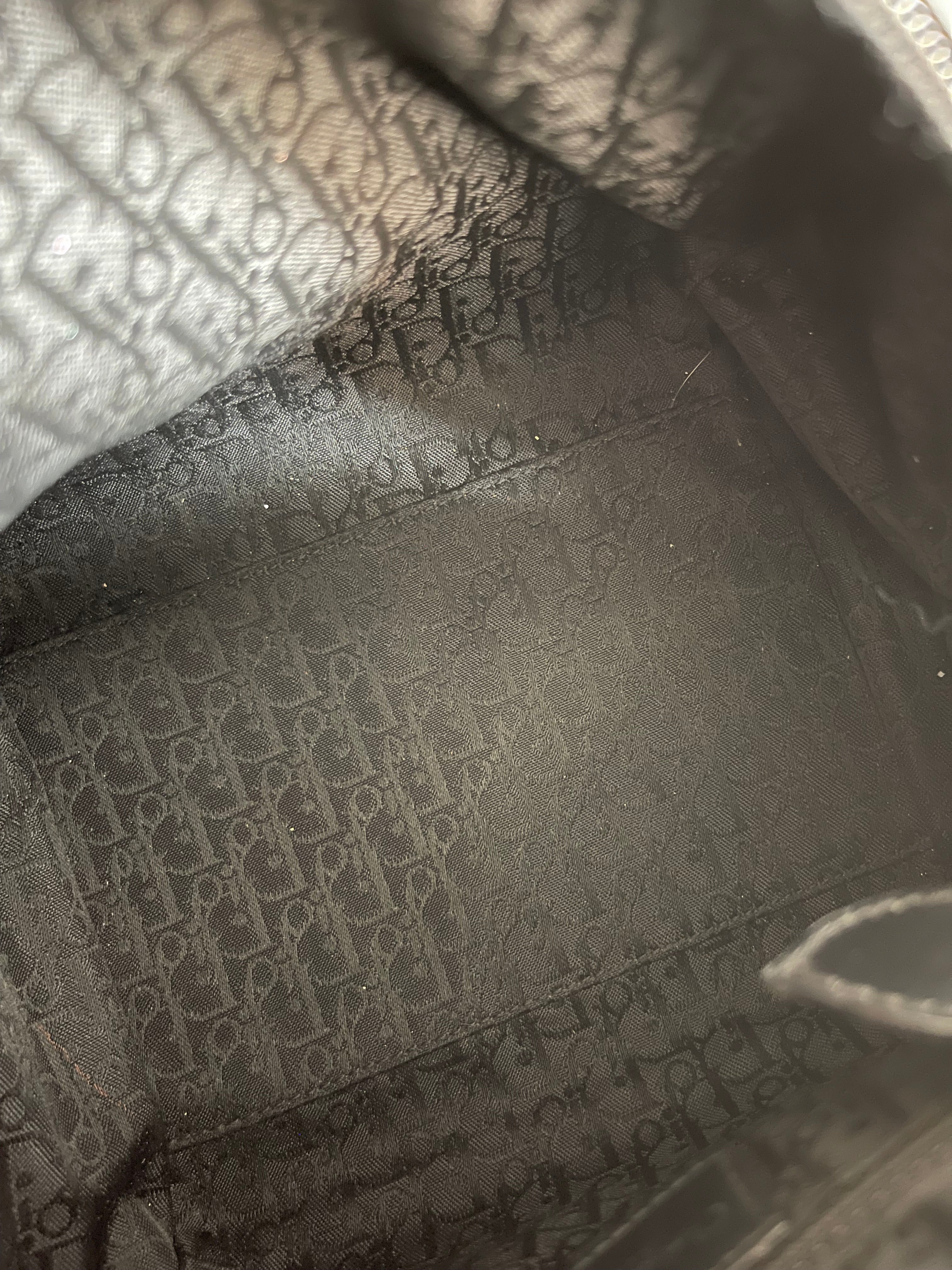 Christian Dior Gambler Dice Bowling Black Leather Bag