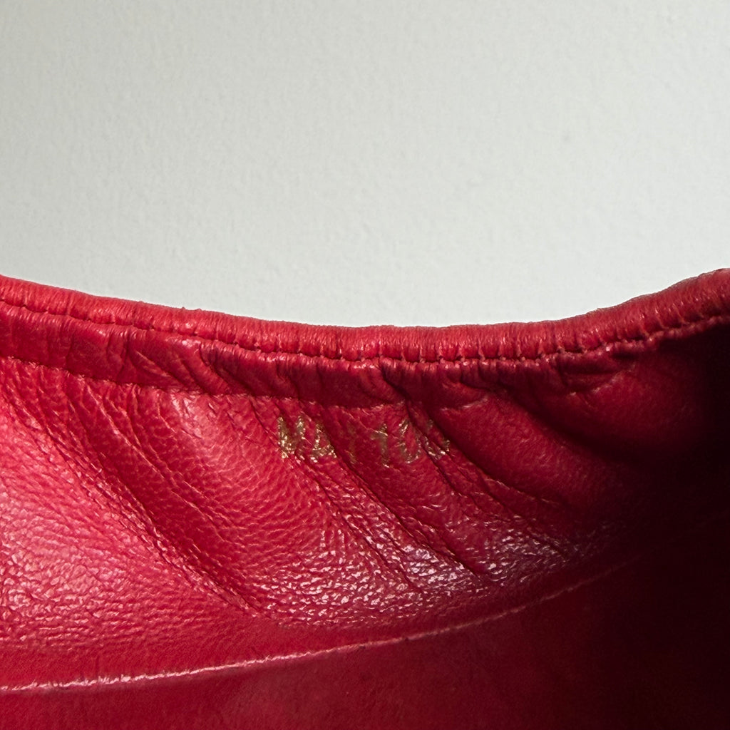 Louis Vuitton Monogram Mahina Red Leather Elba Ballet Flats