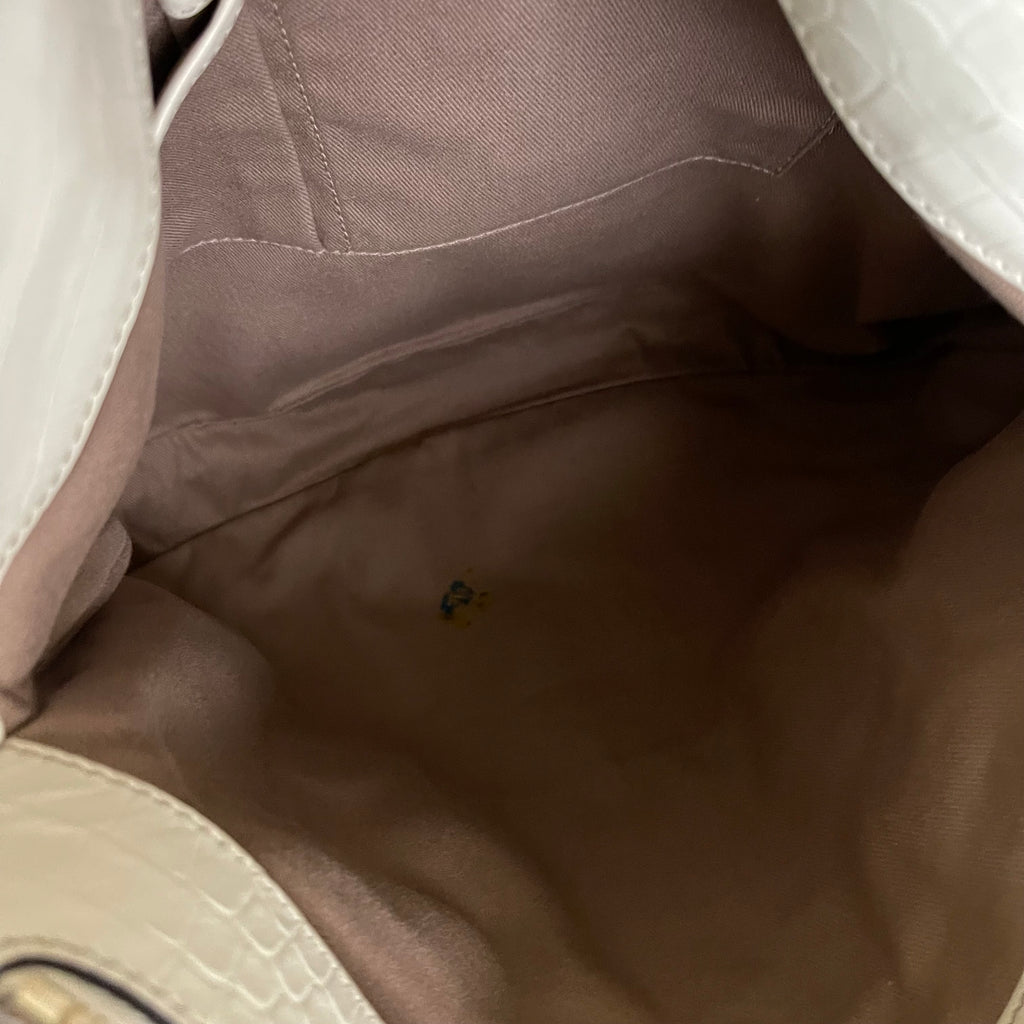 Céline Ivory Monogram Canvas Leather Tassel Bag