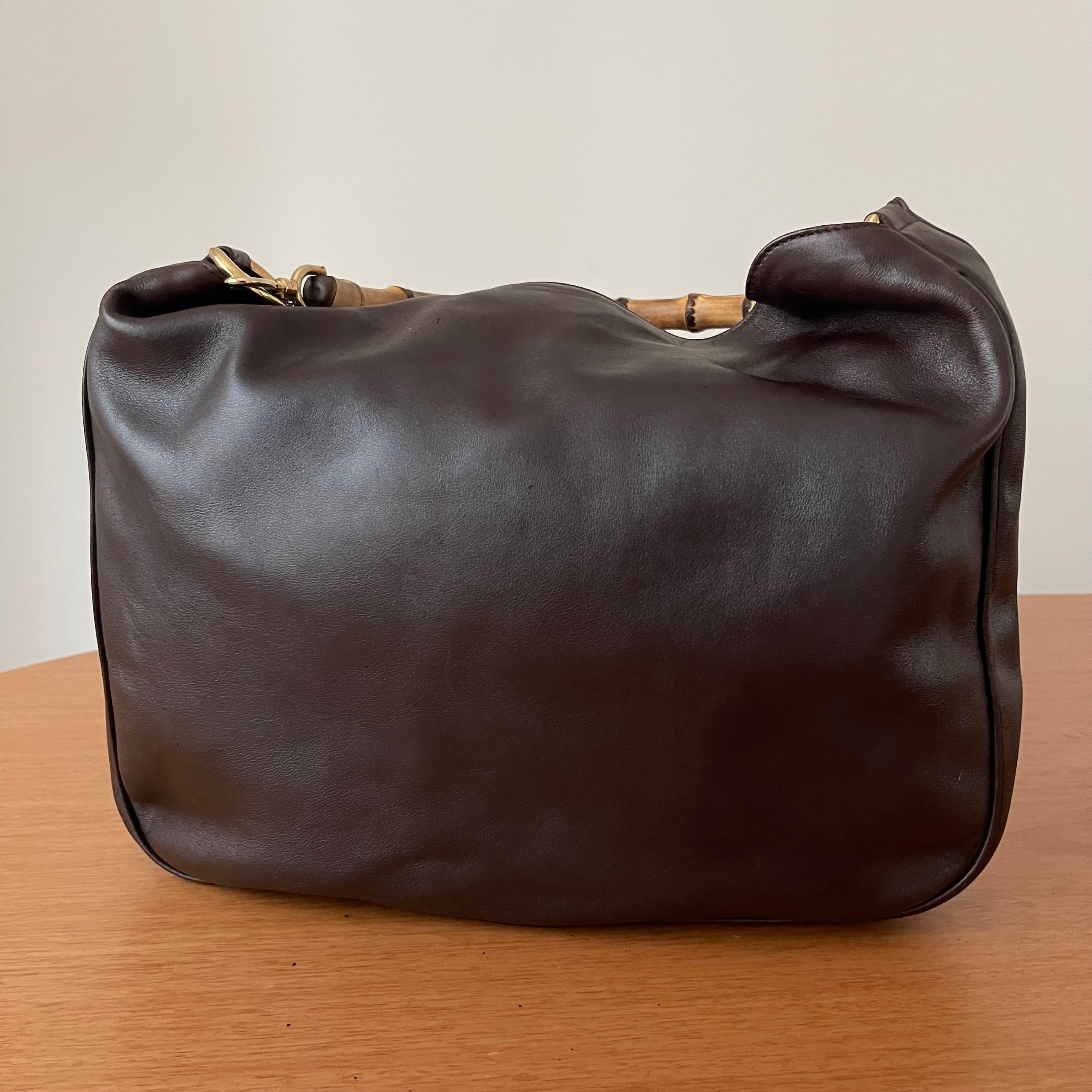 Gucci Bamboo Dark Brown Hobo Shoulder Bag