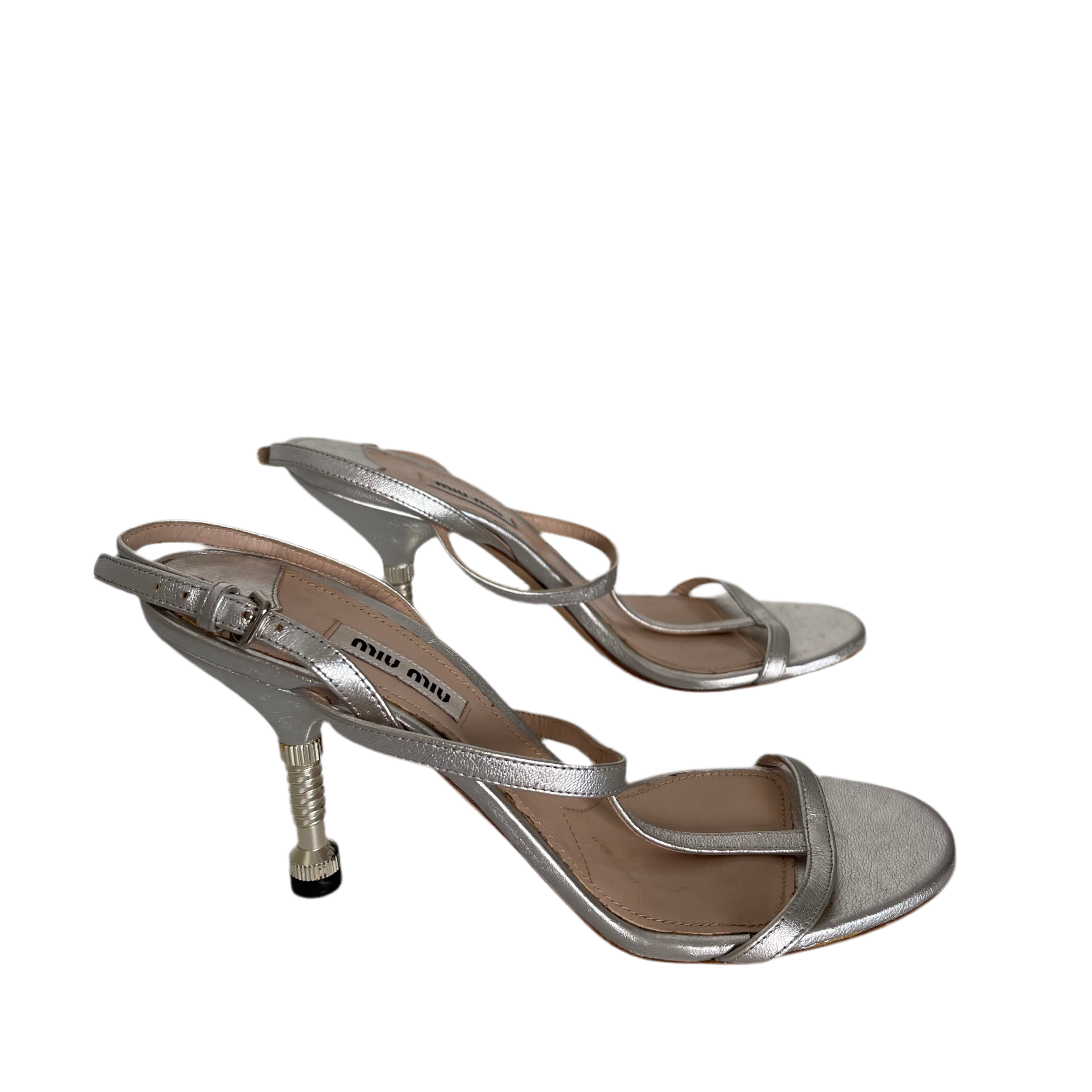 Miu Miu Screw Bolt Metallic Sandals