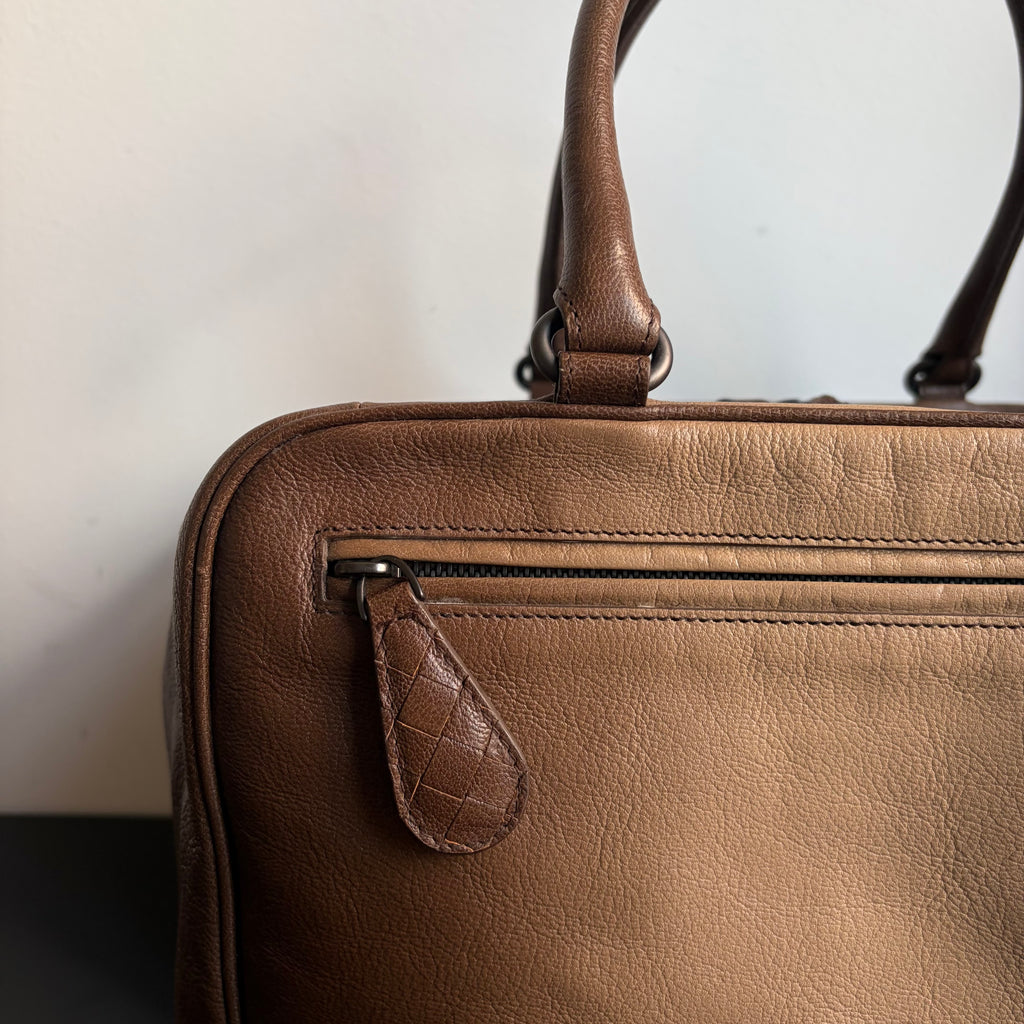 Bottega Veneta Brown Ombre Leather Brera Bowler Bag
