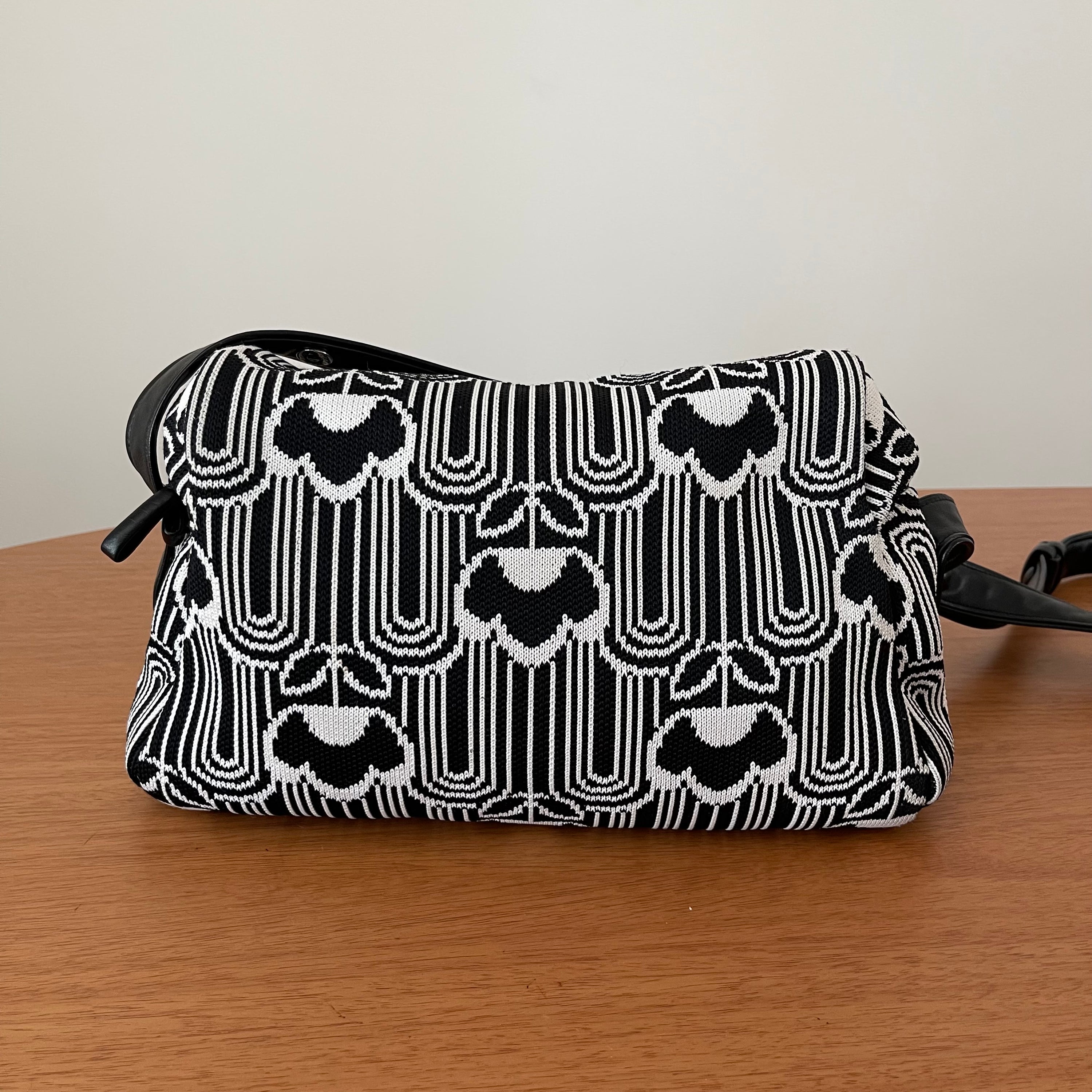 Prada Signaux Jacquard Knit and Leather Bag