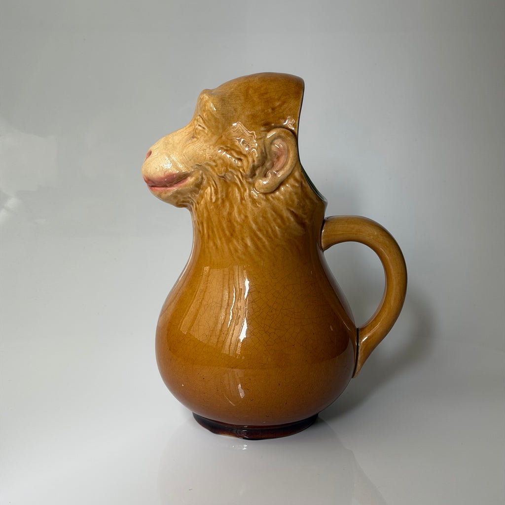 Sarreguemines Monkey Jug, 19th Century