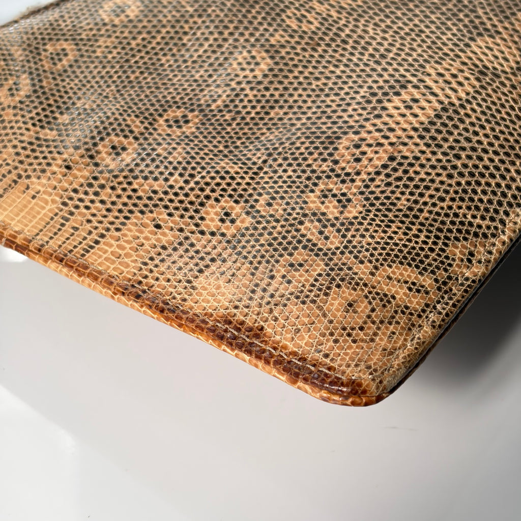 Fendi Brown Lizard Embossed Leather Shoulder Bag