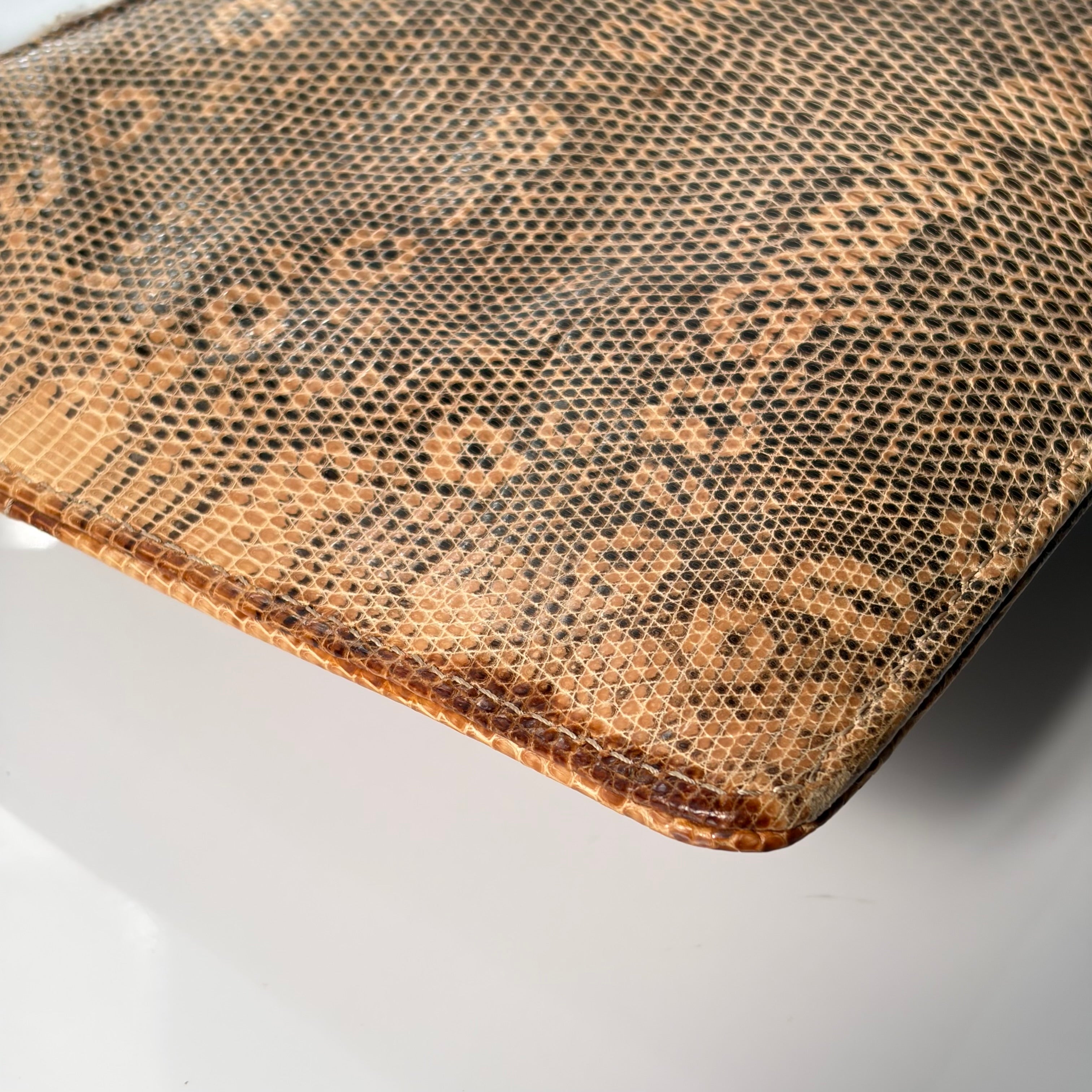Fendi Brown Lizard Embossed Leather Shoulder Bag