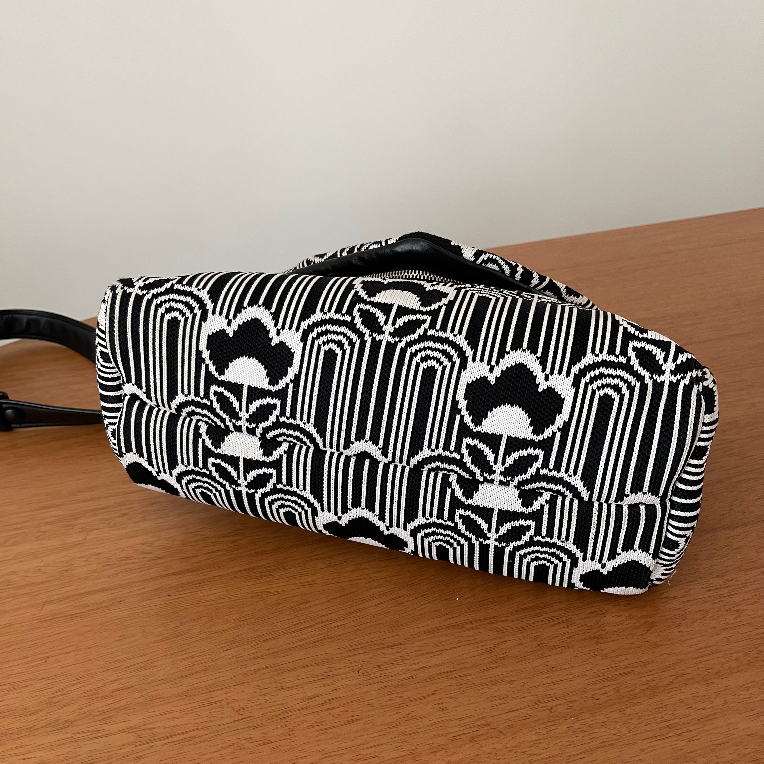 Prada Signaux Jacquard Knit and Leather Bag