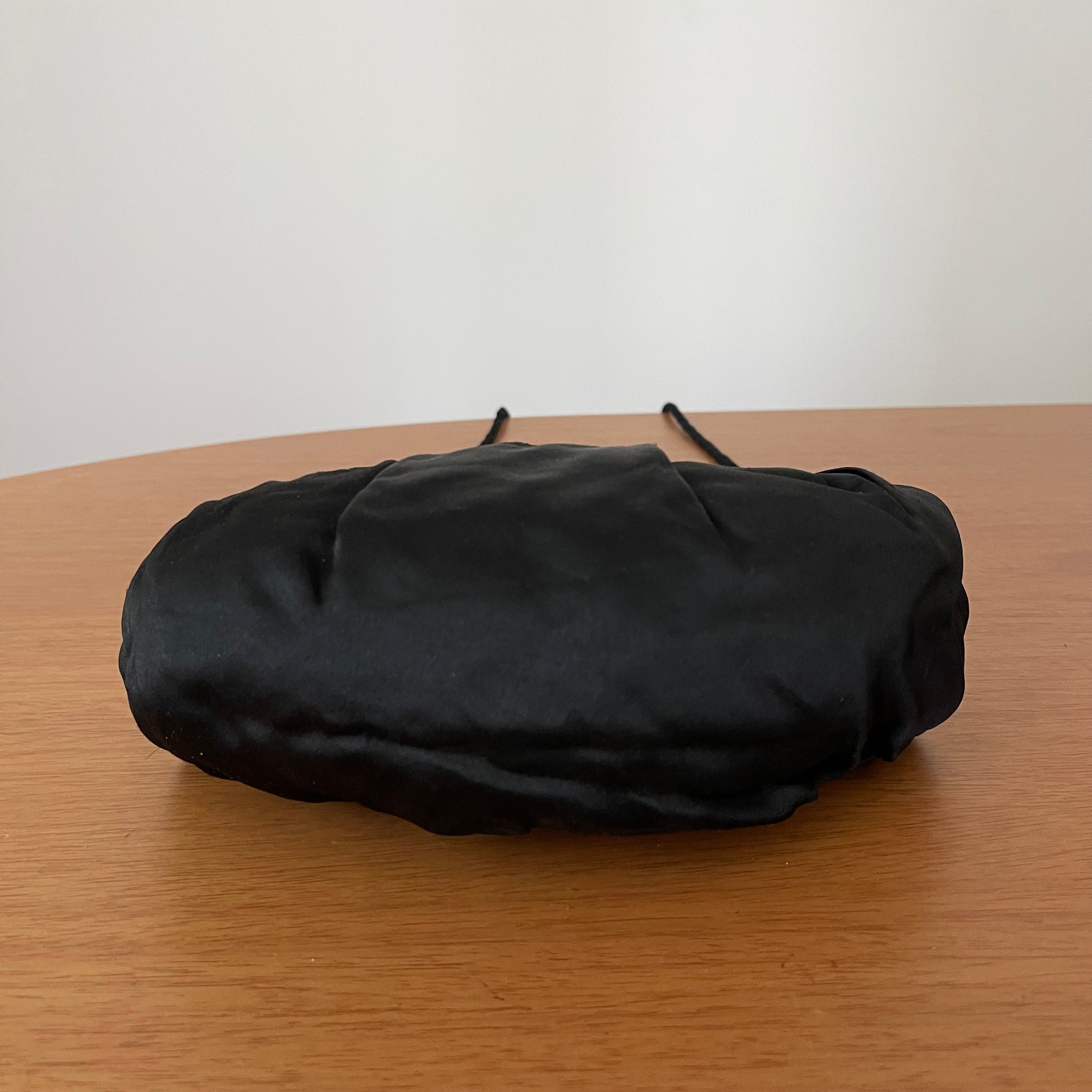 Fendi Vintage Black Satin And Braided Flap Evening Bag