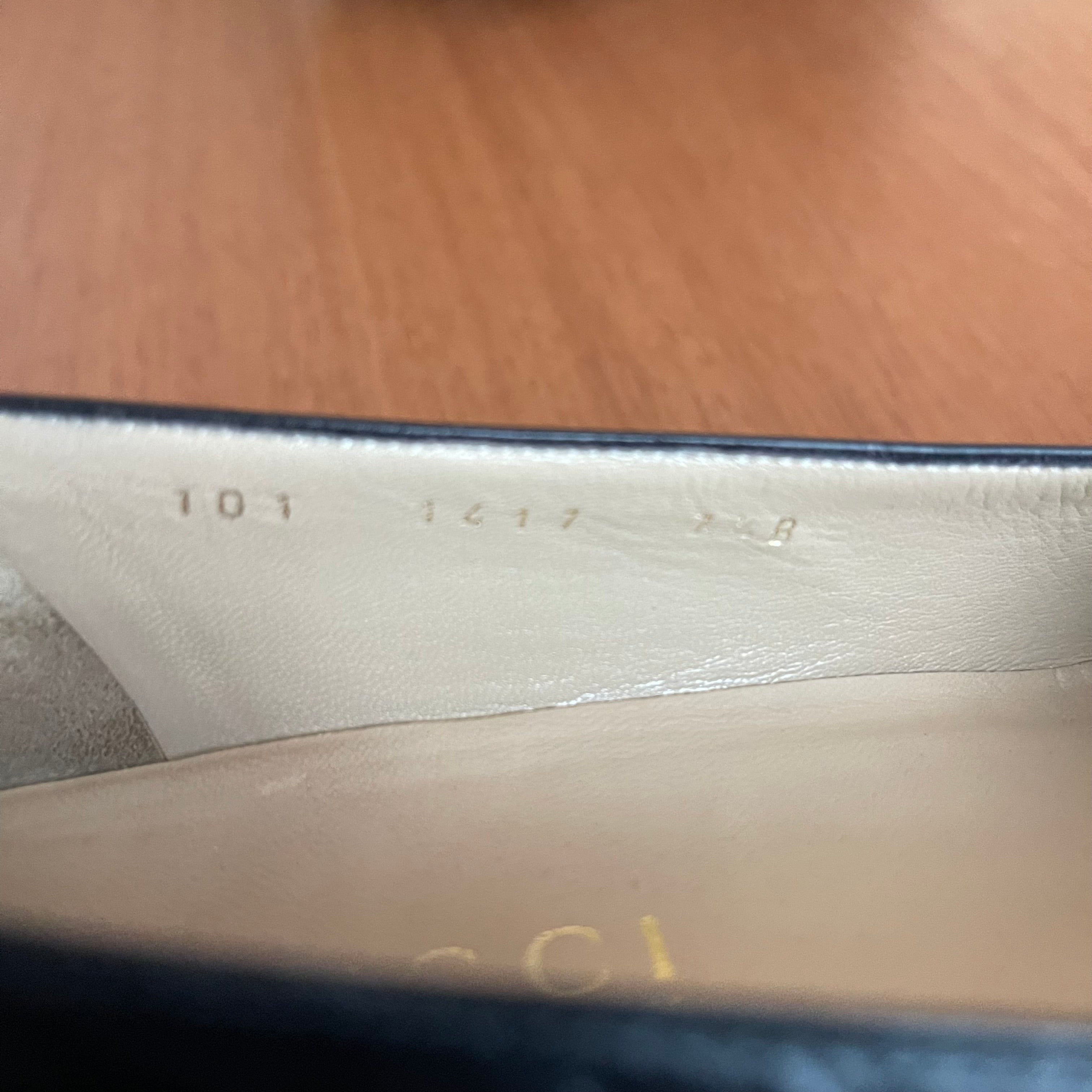 Gucci Vintage Black Leather Square-Toe Loafers