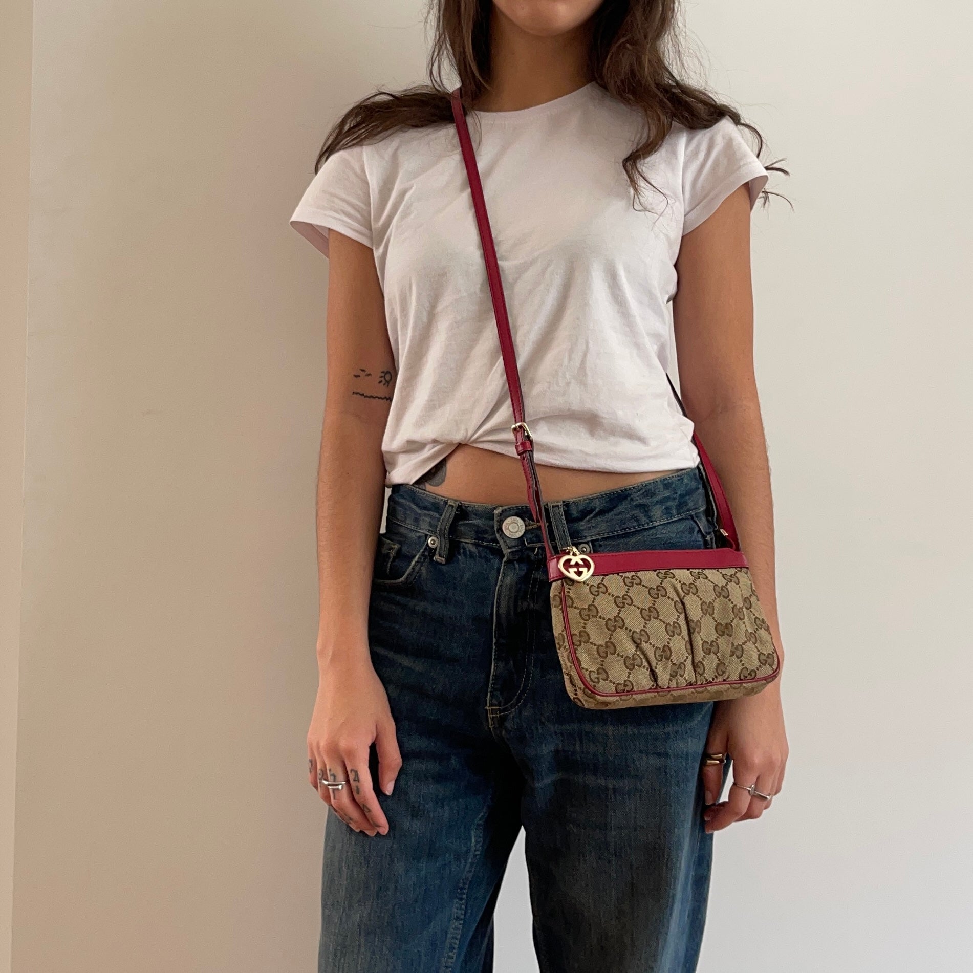 Gucci GG Monogram Supreme Crossbody Bag