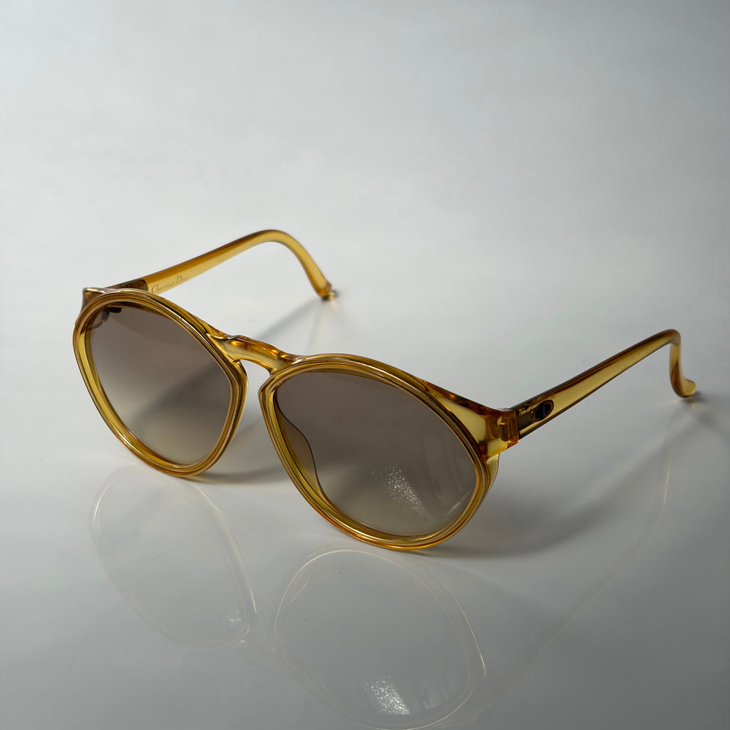 Christian Dior 1980's Sunglasses Honey Yellow Gradient Brown