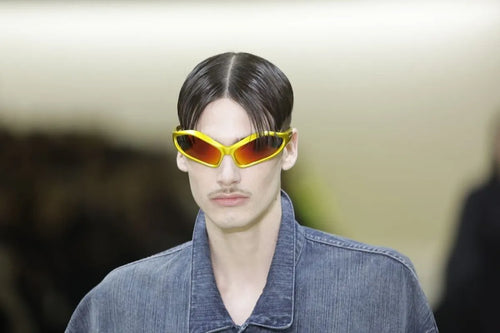 Balenciaga Fennec F/W 2023 Geometric Gold Sunglasses