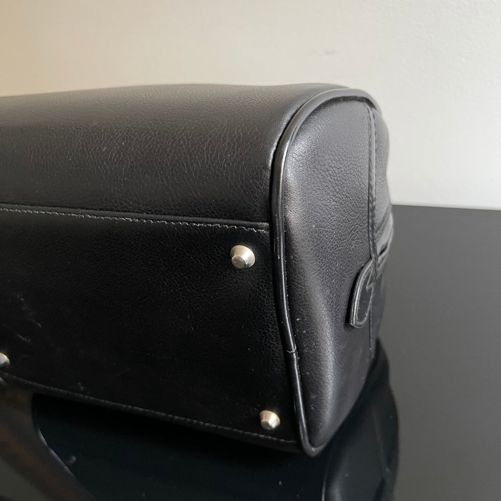 Christian Dior Gambler Dice Bowling Black Leather Bag