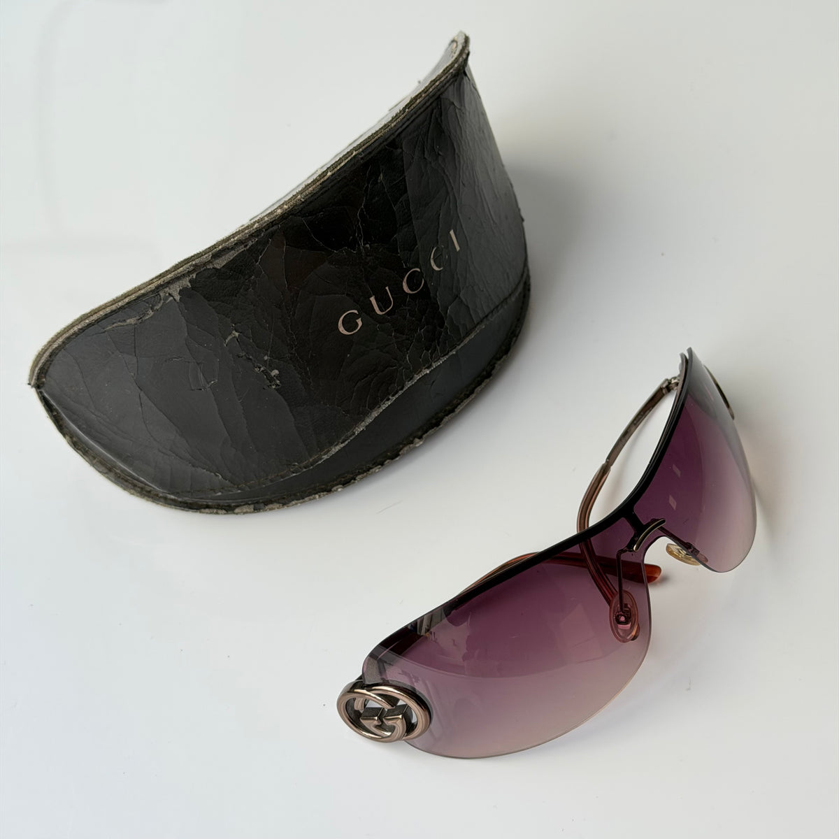 Gucci Purple 2000s Logo Sunglasses