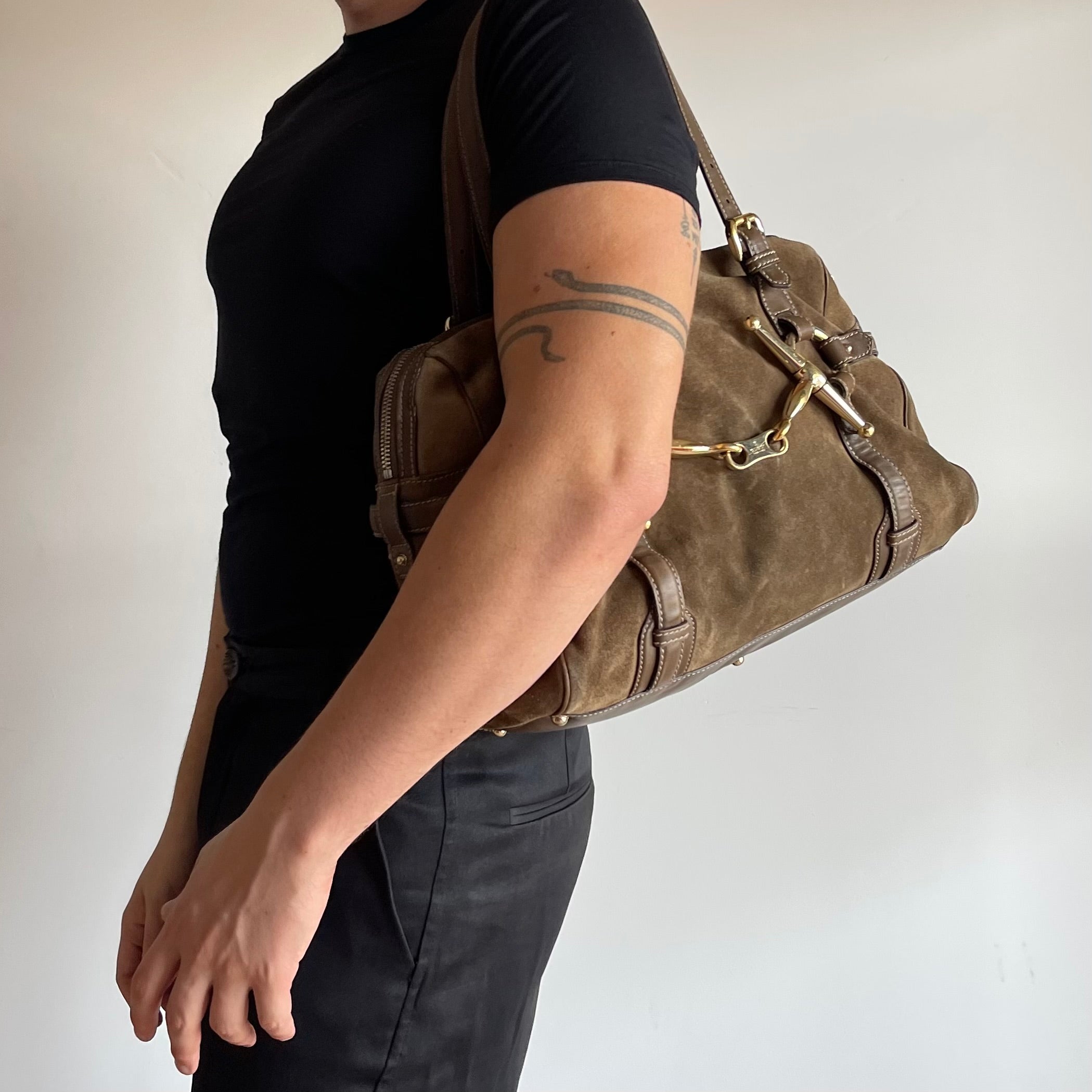 Gucci 85th Anniversary Suede Horsebit Bag