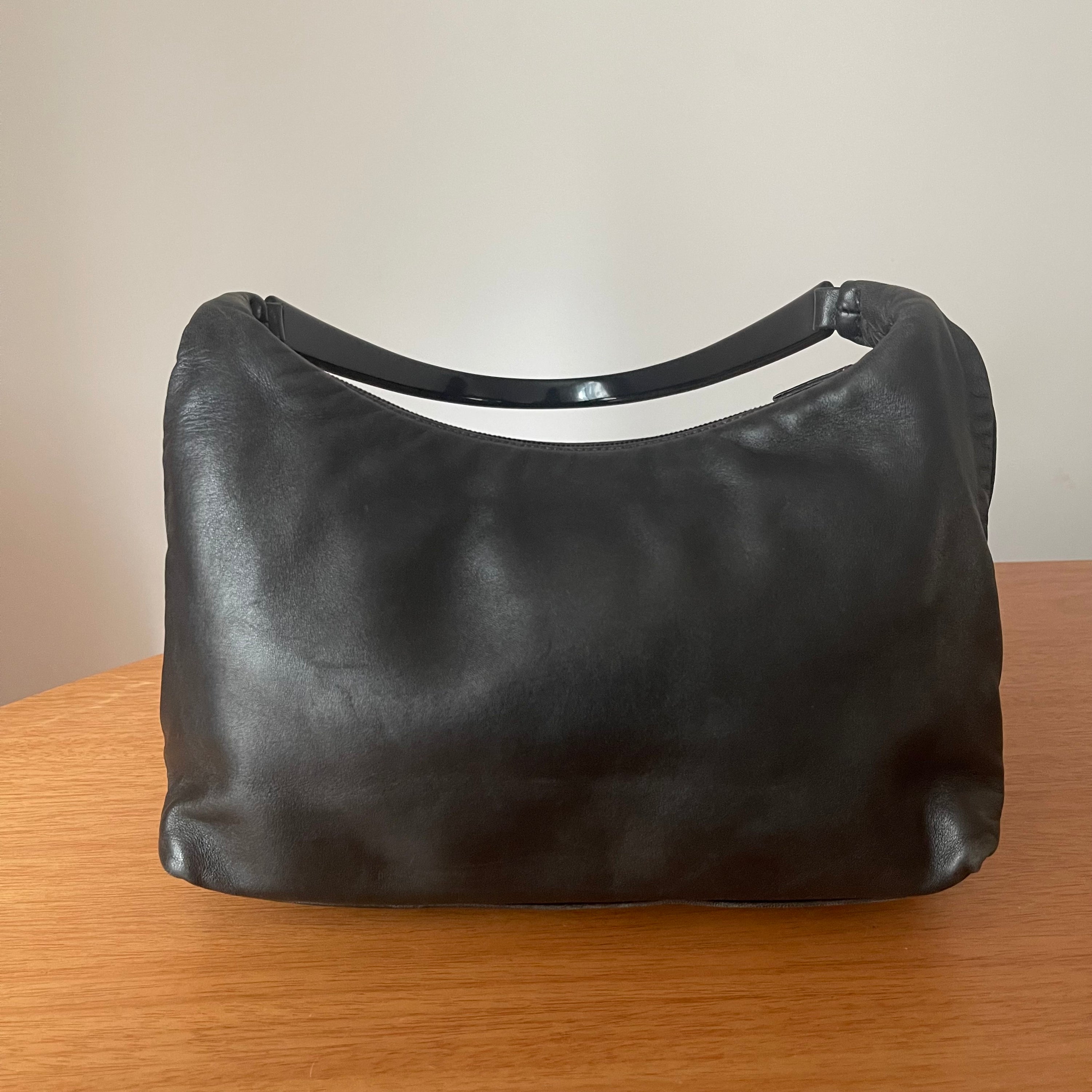 Prada 90s Leather and Acrylic Handle Bag