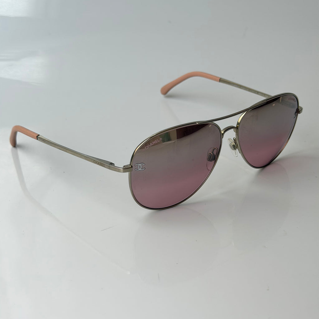 Chanel Pink Aviator Sunglasses