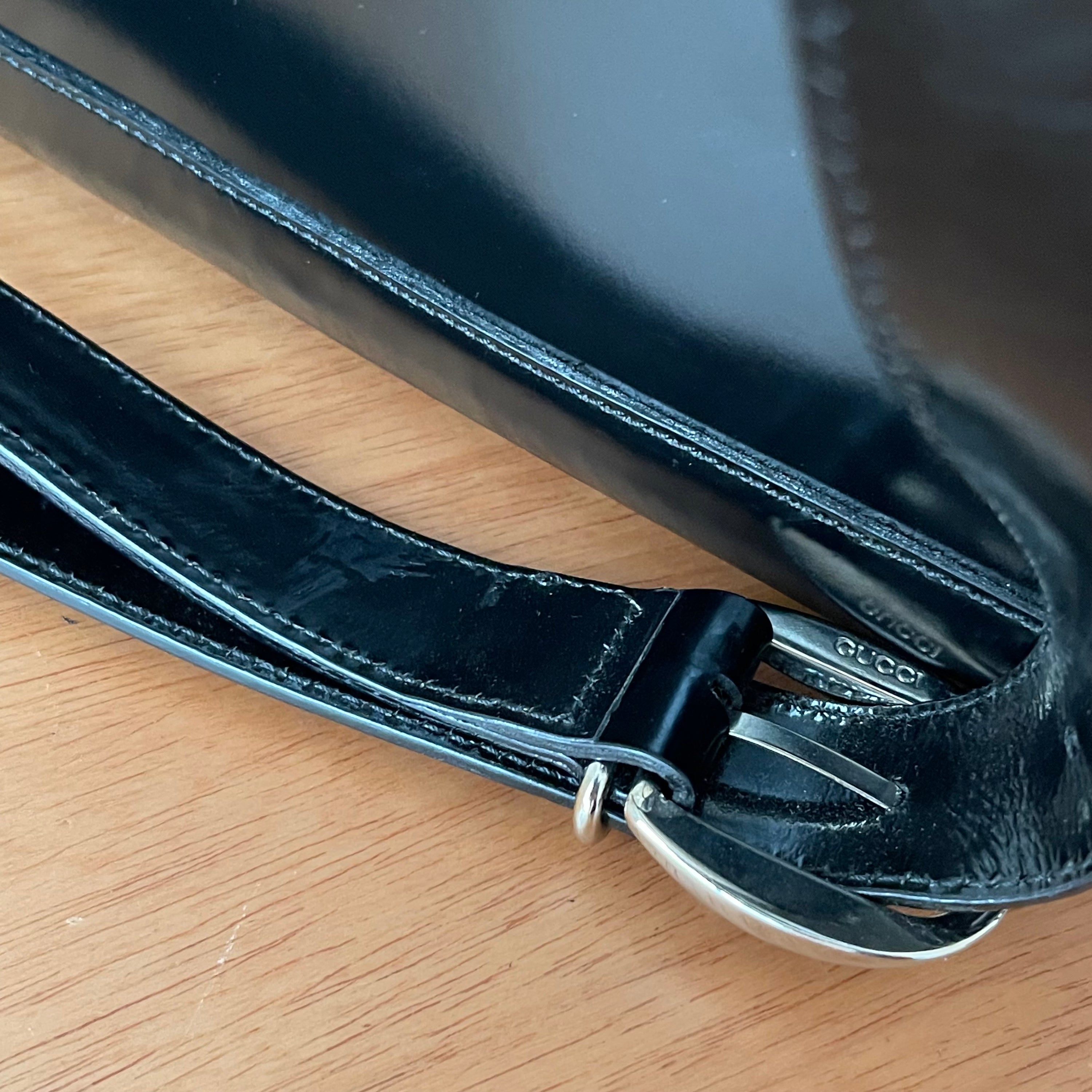 Gucci Bamboo Sling Patent Leather Backpack