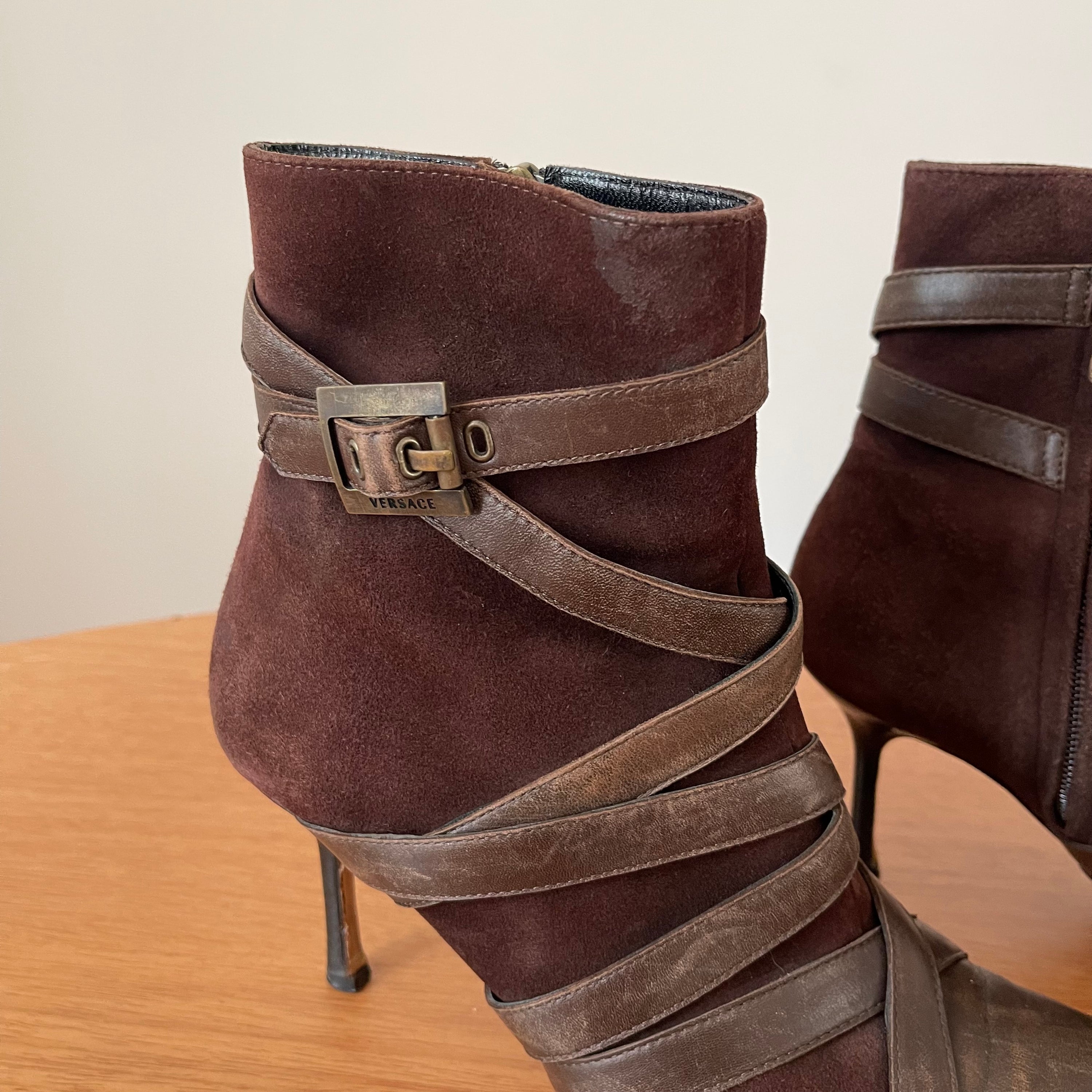 Versace Suede Ankle Boots