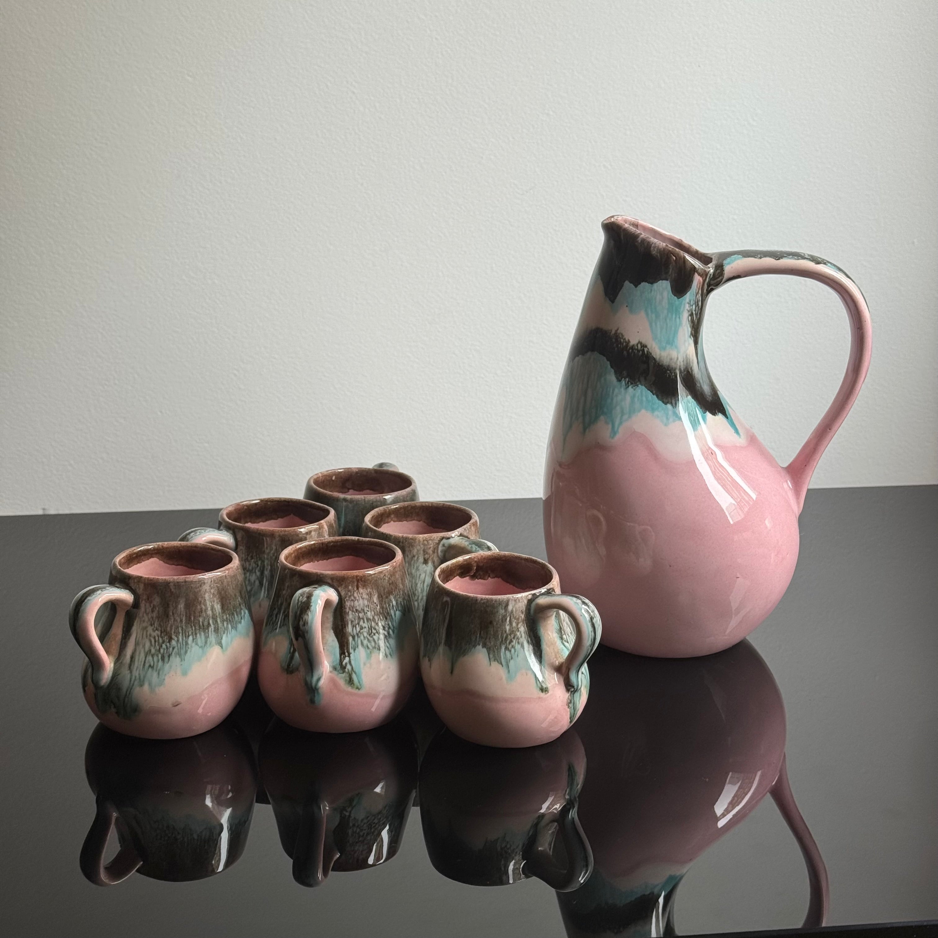 Set Jarra e canecas “Pink”