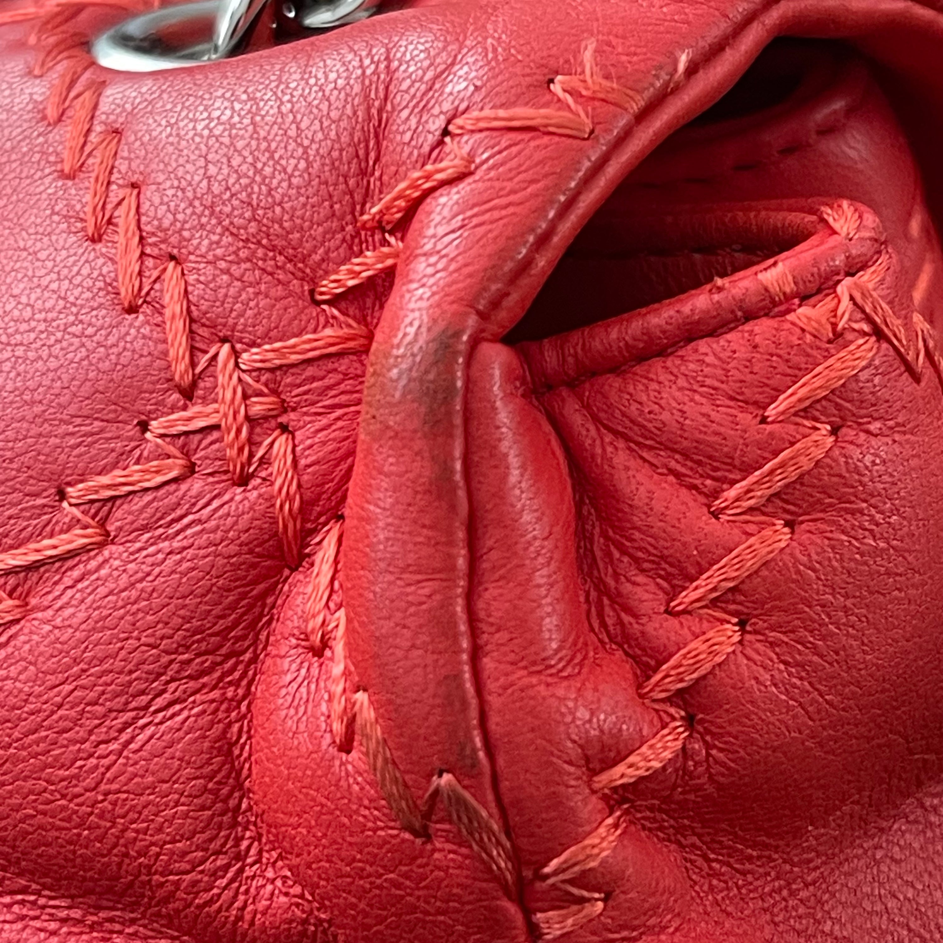 Chanel Wild Stitch Flap Red Lambskin Shoulder Bag