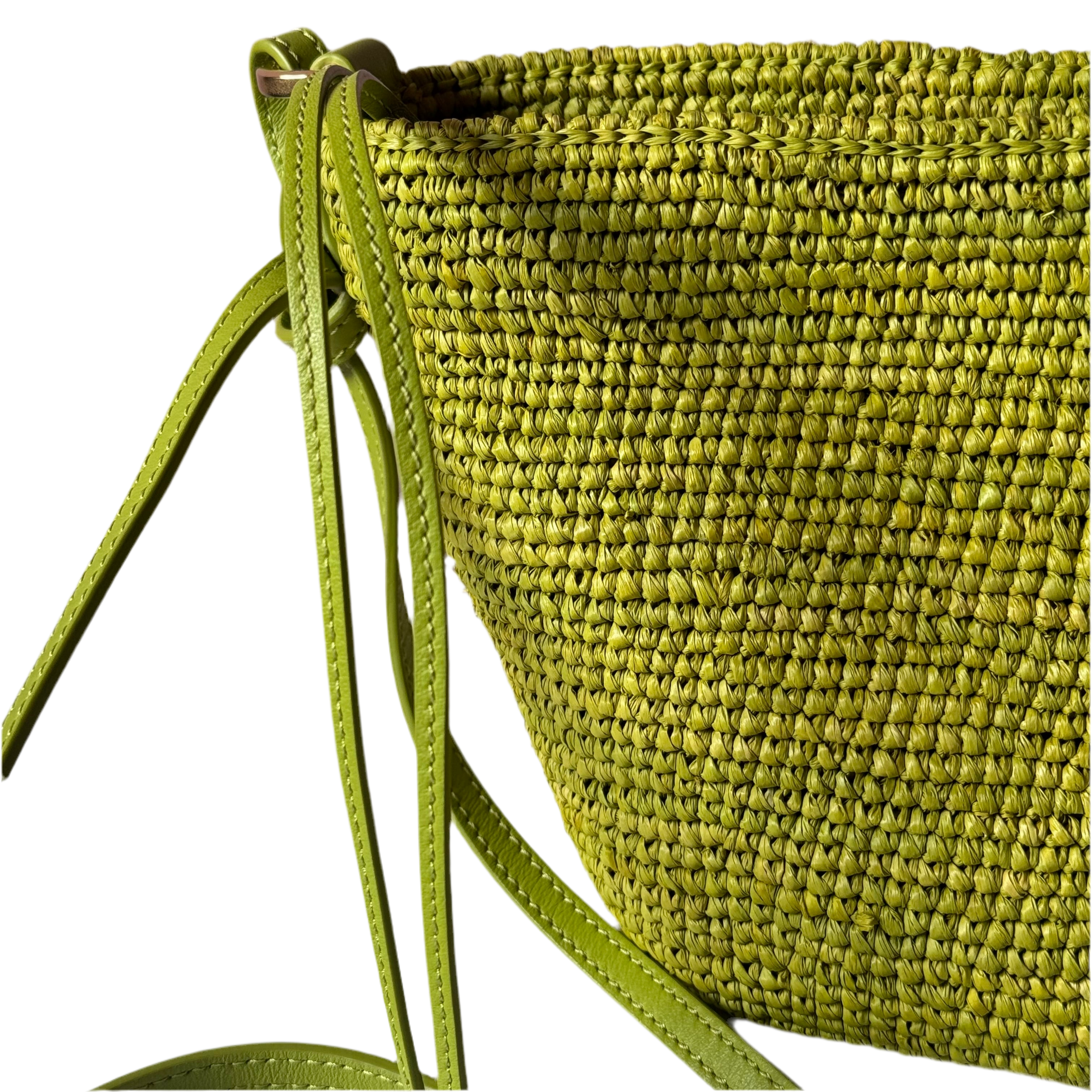 Loewe Green Rafia Bucket