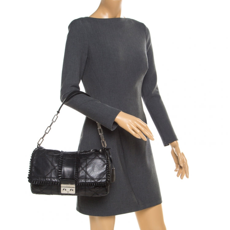 Christian Dior Cannage Ruffle New Lock Flap Bag
