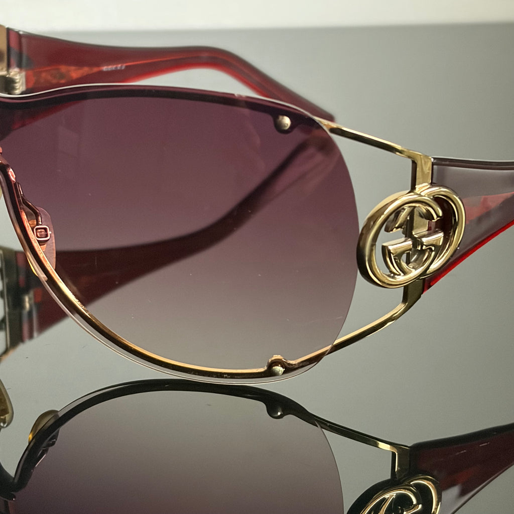 Gucci 2000s Purple Mask Sunglasses