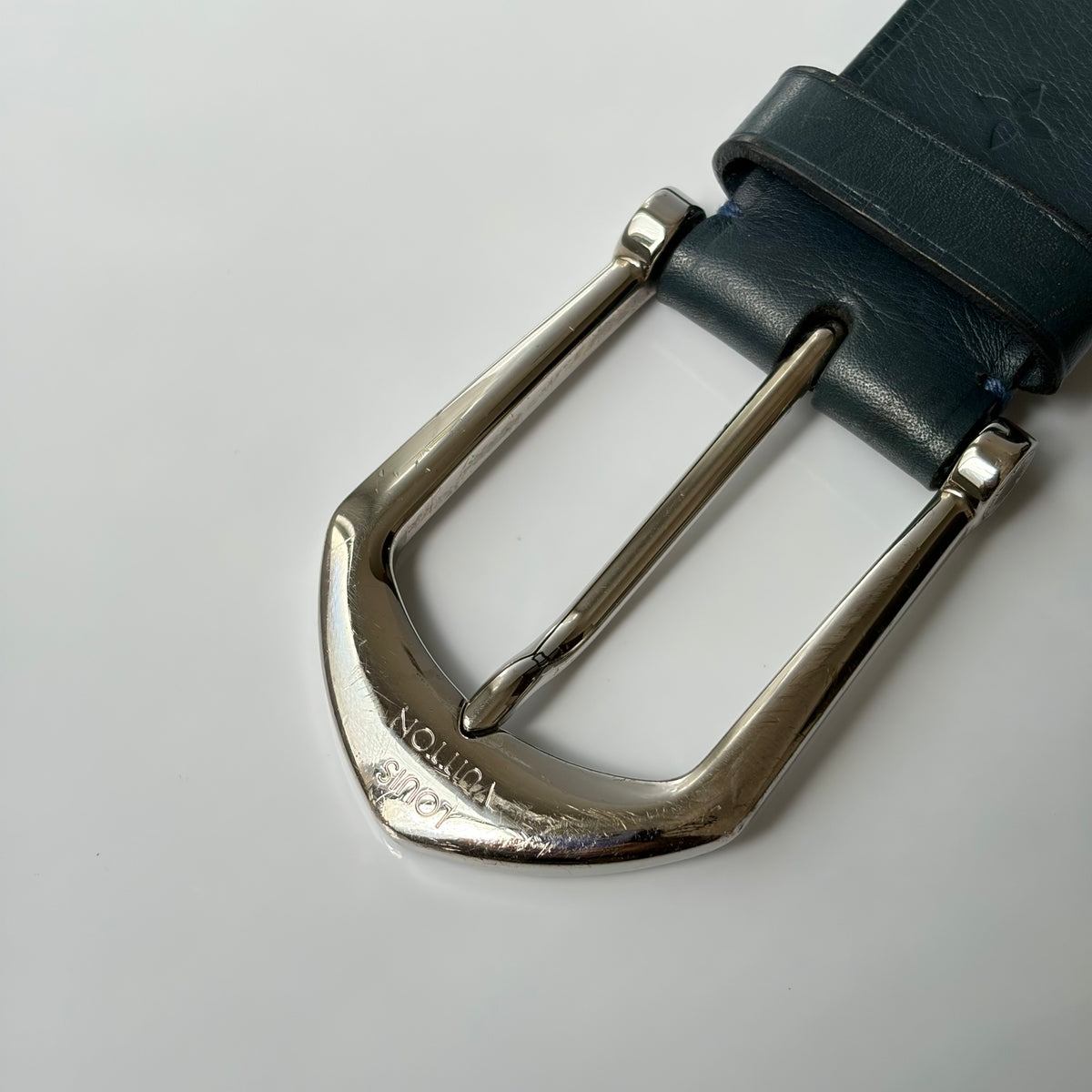 Louis Vuitton Blue Navy Leather Belt