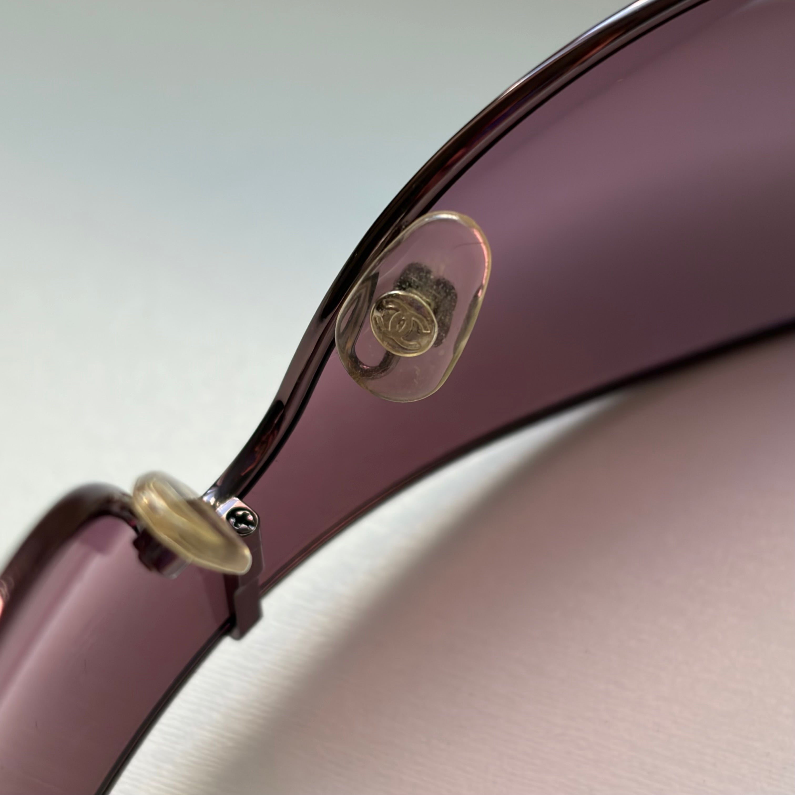 Chanel 2000s Pink Crystal Sunglasses
