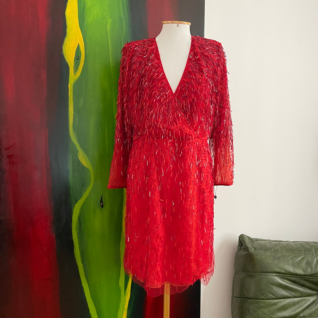 Emporio Armani F/W 2019 Red Sequin Dress