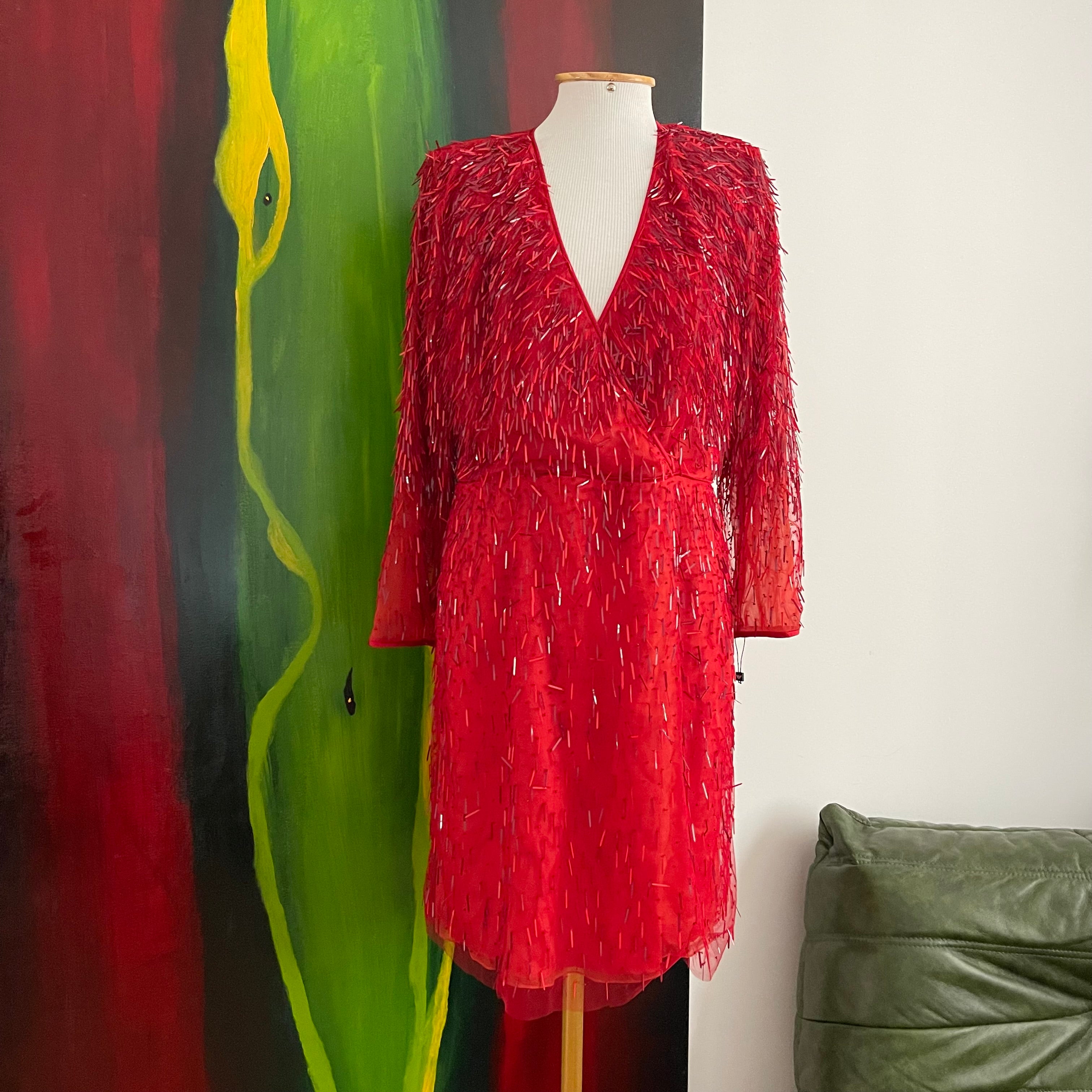 Emporio Armani F/W 2019 Red Sequin Dress